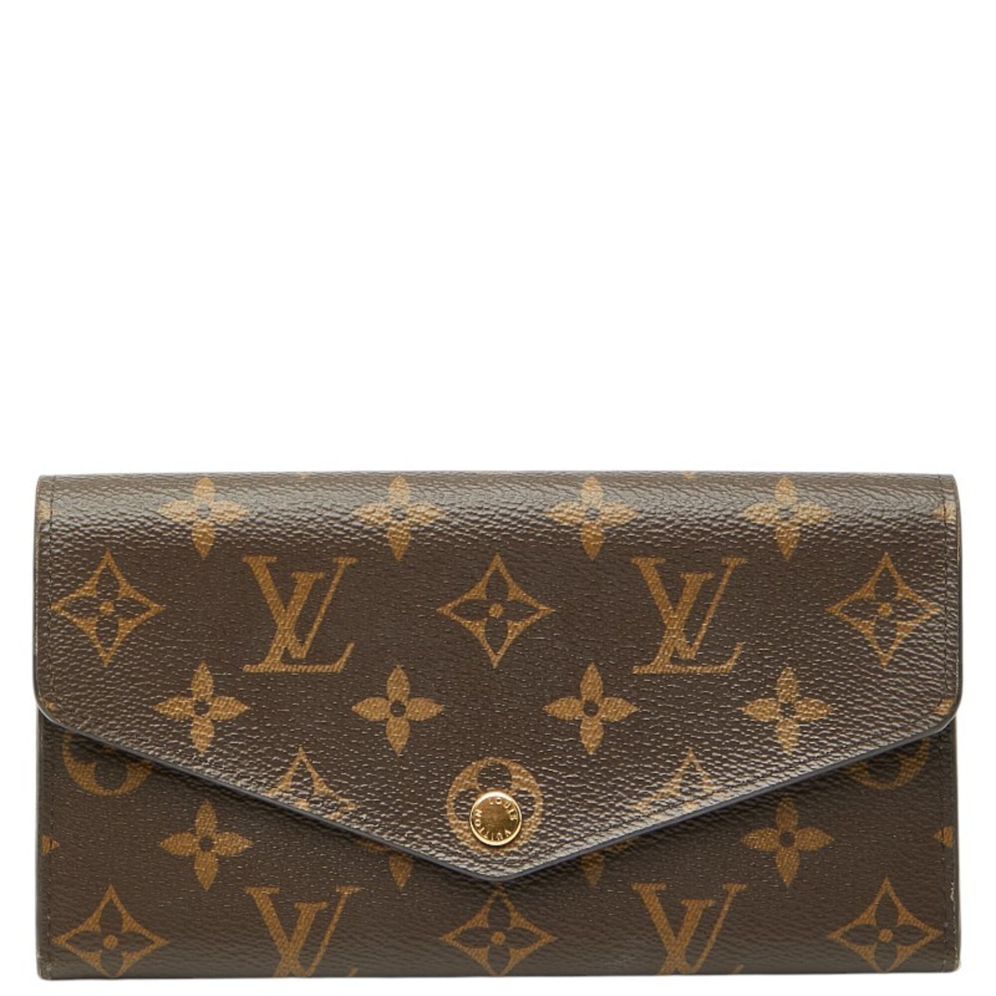 Louis Vuitton Monogram Brown Fuchsia Pvc Leather Long Wallet (Bi-Fold) (Pre-Owned)