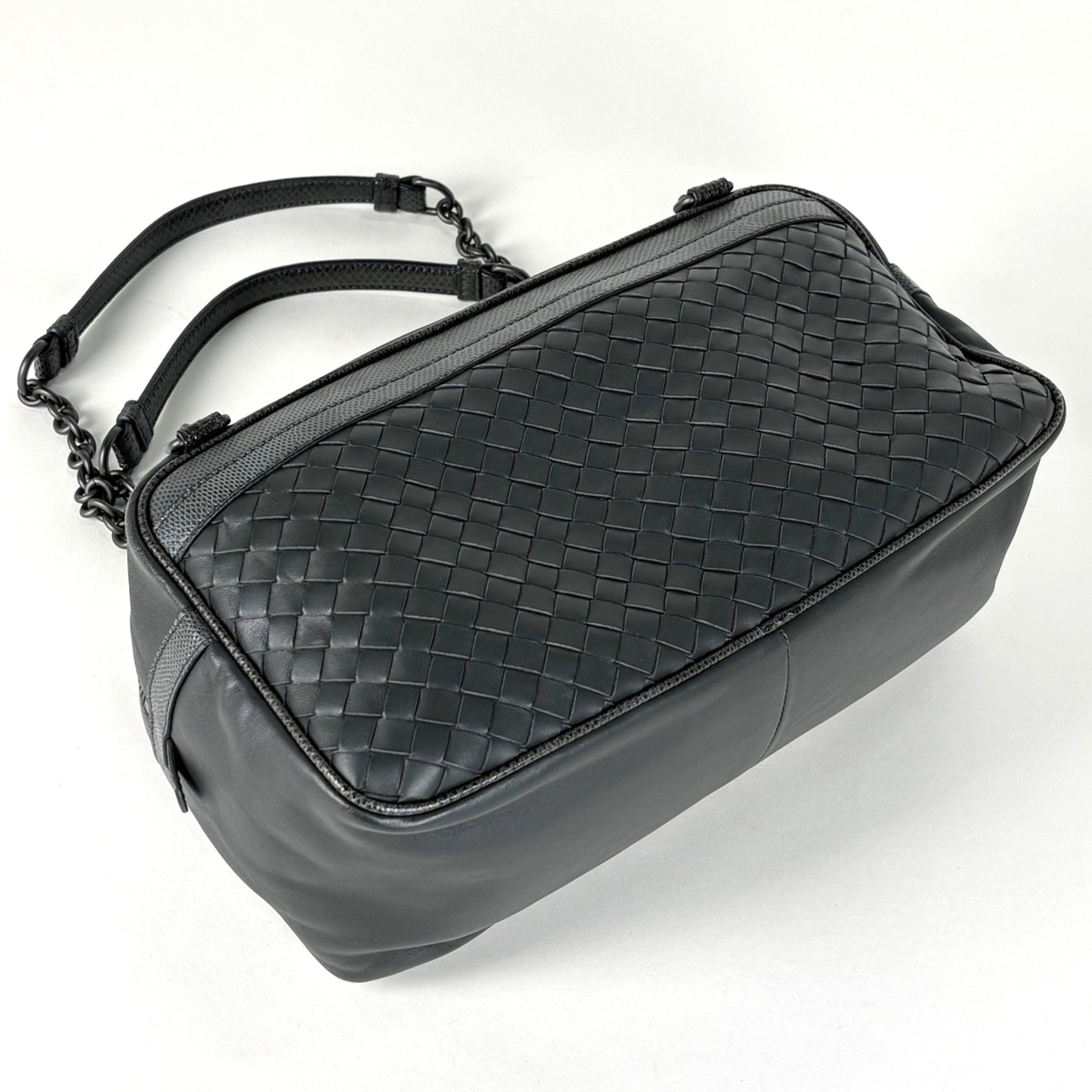 Bottega Veneta Dark Green Leather Tote Bag (Pre-Owned)