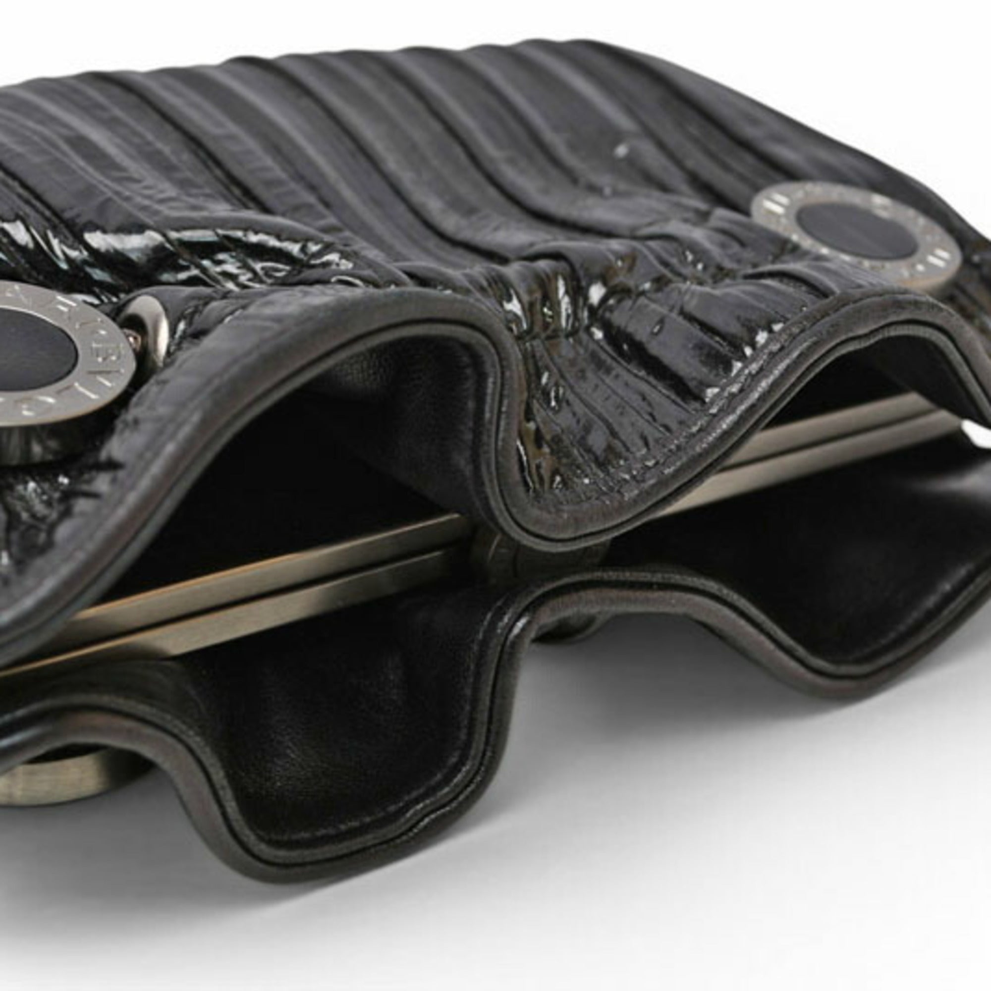 Bvlgari Black Patent Leather Clutch Bag (Pre-Owned)
