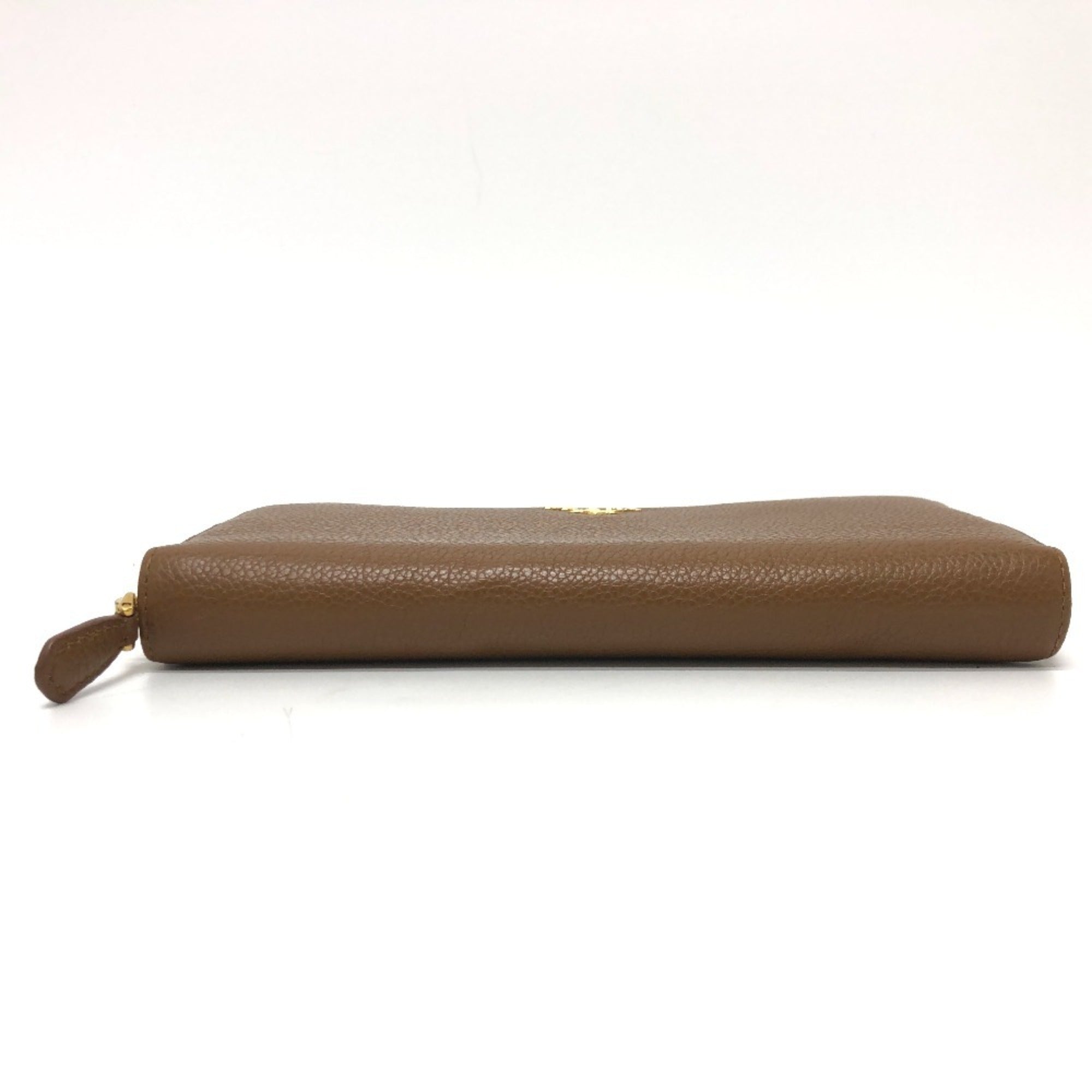 Prada Brown Leather Long Wallet (Bi-Fold) (Pre-Owned)