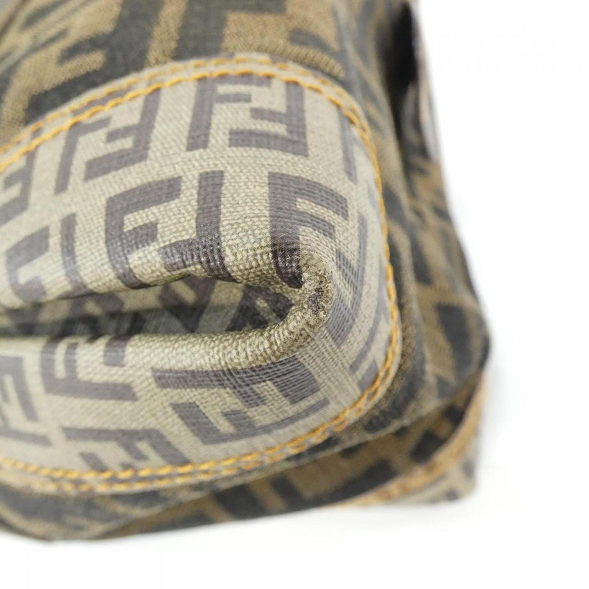 Fendi Beige Canvas Coated Canvas Handbag (Pre-Owned)