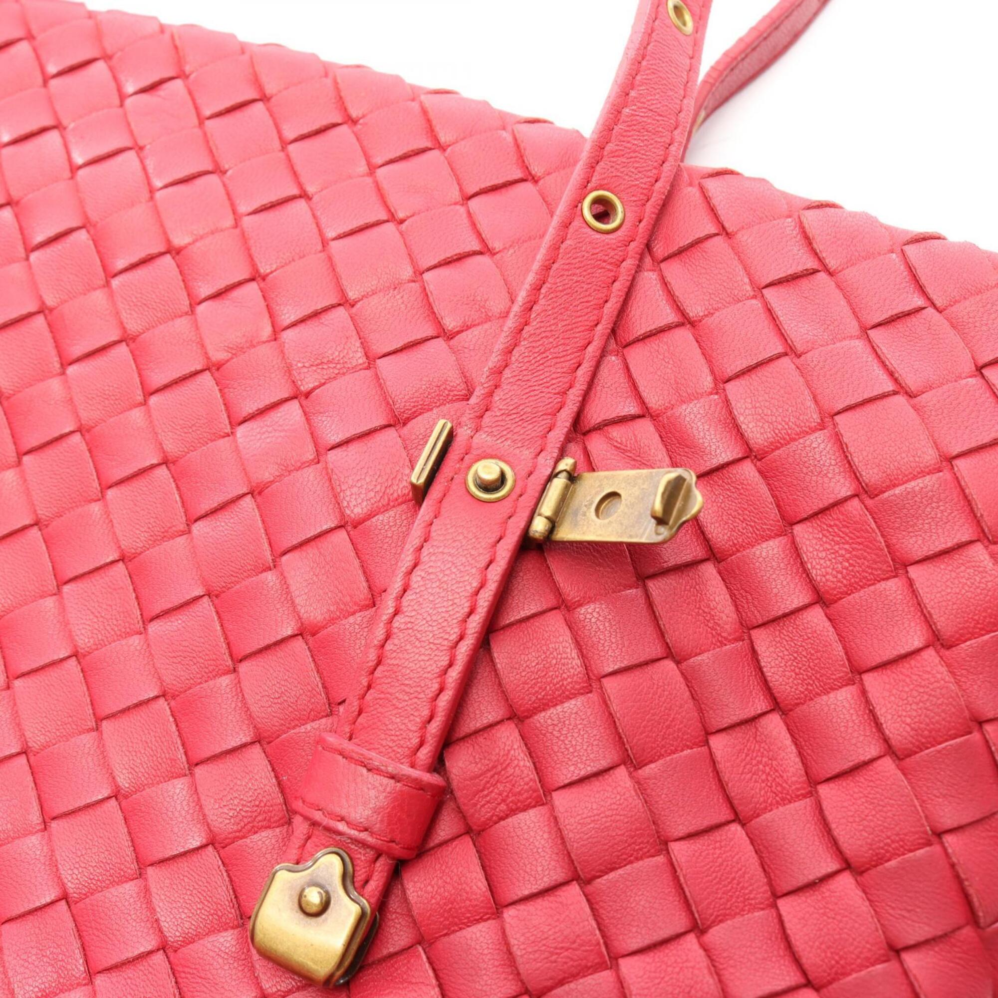 Bottega Veneta Red Color Leather Handbag Tote Bag (Pre-Owned)