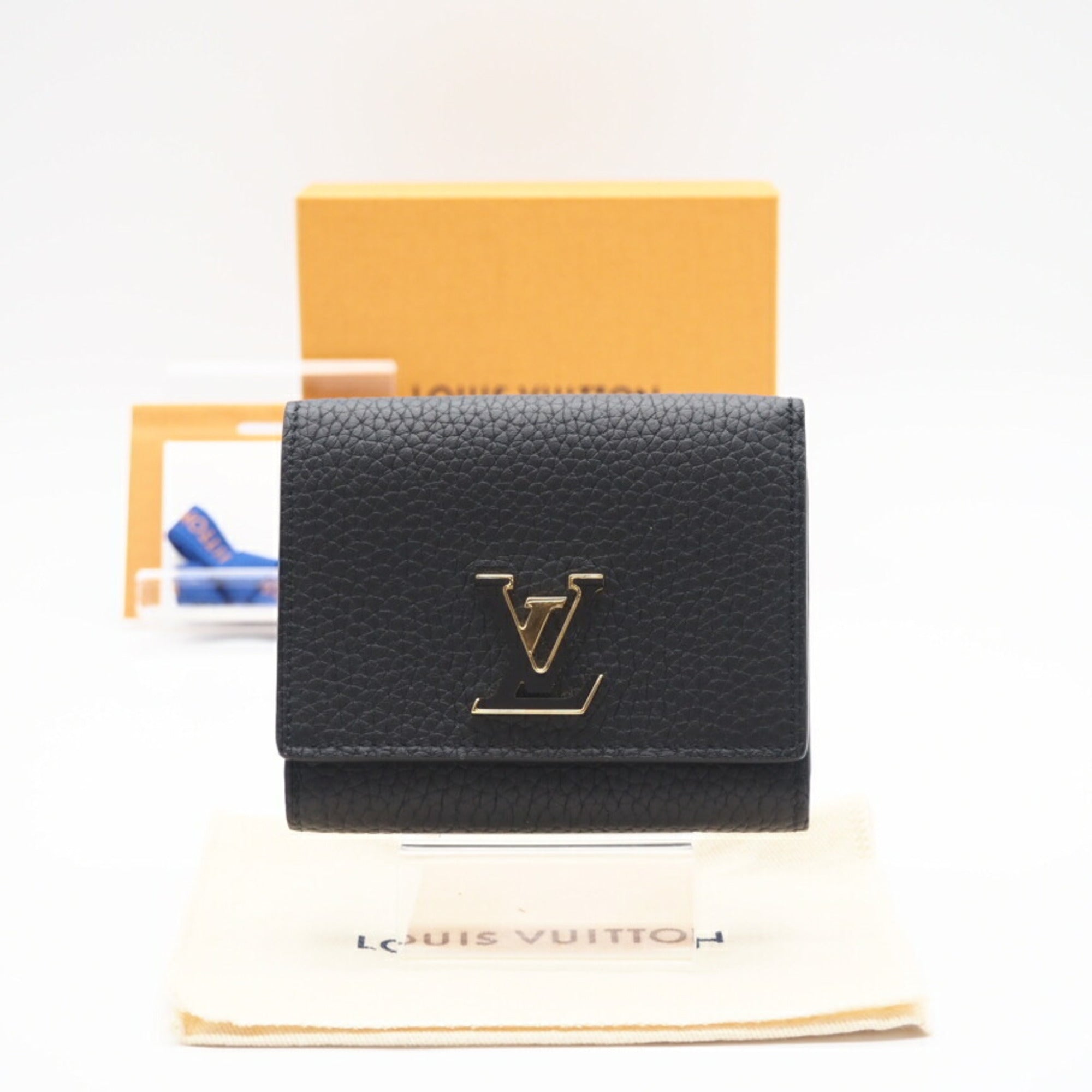 Louis Vuitton Taurillon Black Leather Wallet (Bi-Fold) (Pre-Owned)