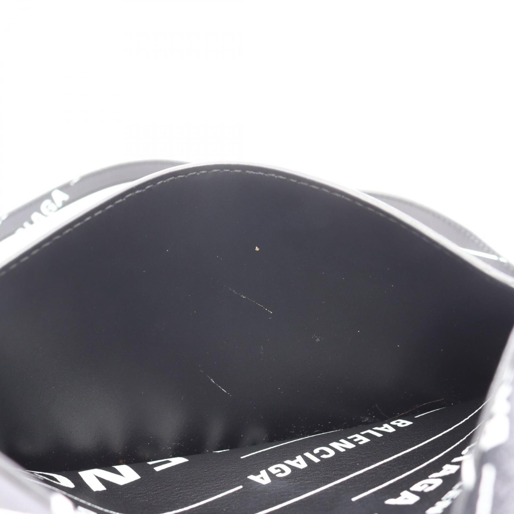 Balenciaga Black White Leather Shoulder Bag (Pre-Owned)