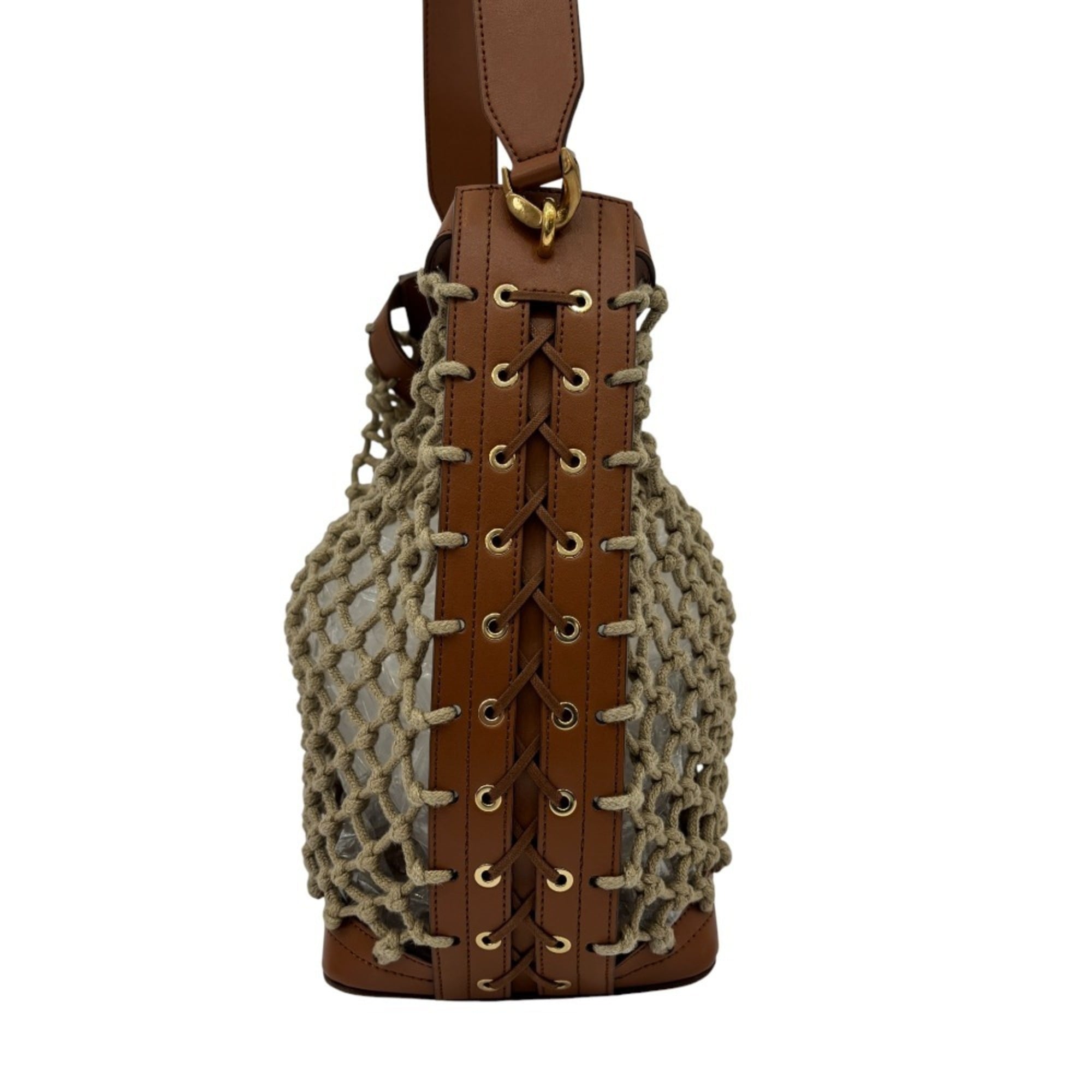 Stella Mccartney Brown Mesh Pouch Tote Bag (Pre-Owned)