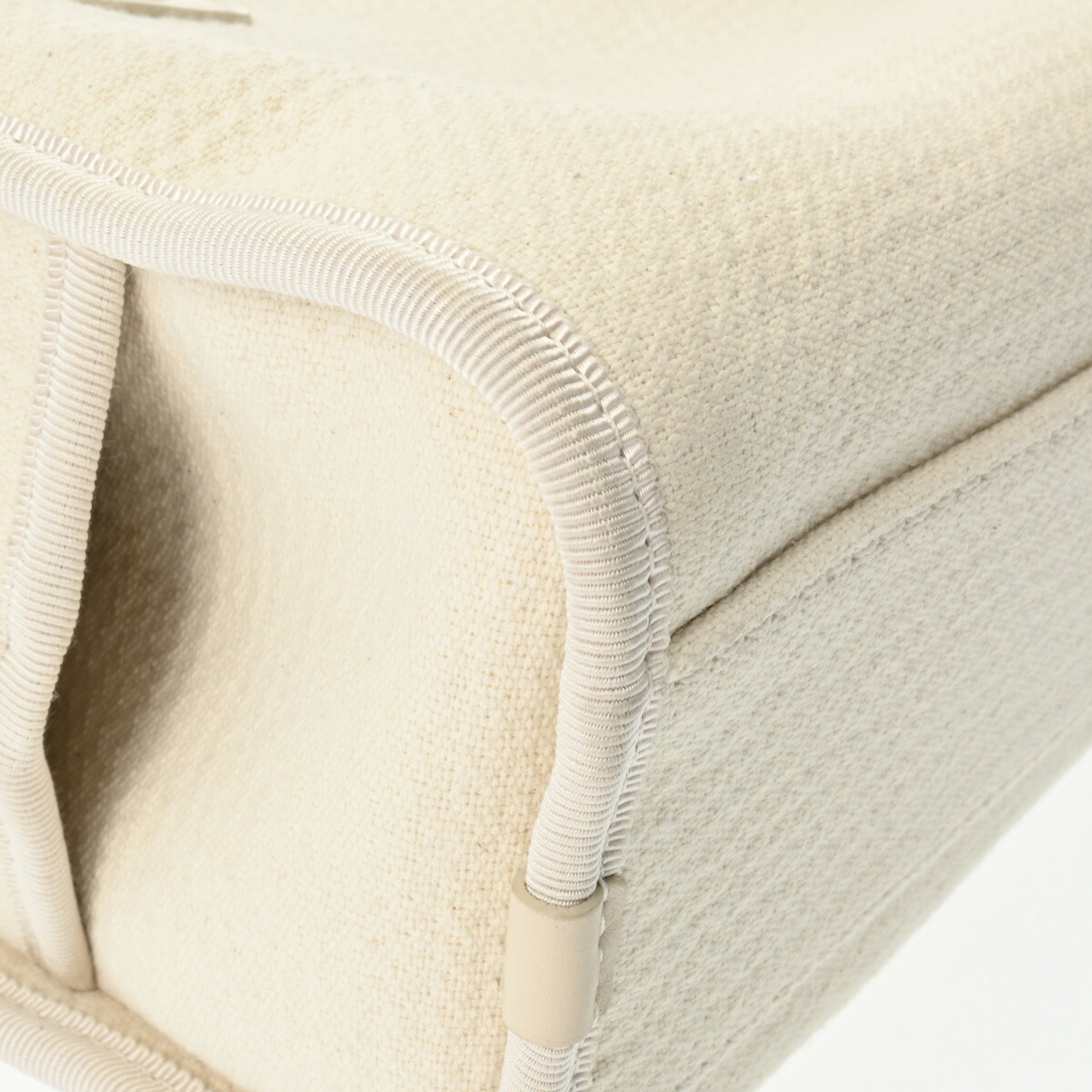 Chanel Off-White Canvas Leather Tote Bag (Pre-Owned)