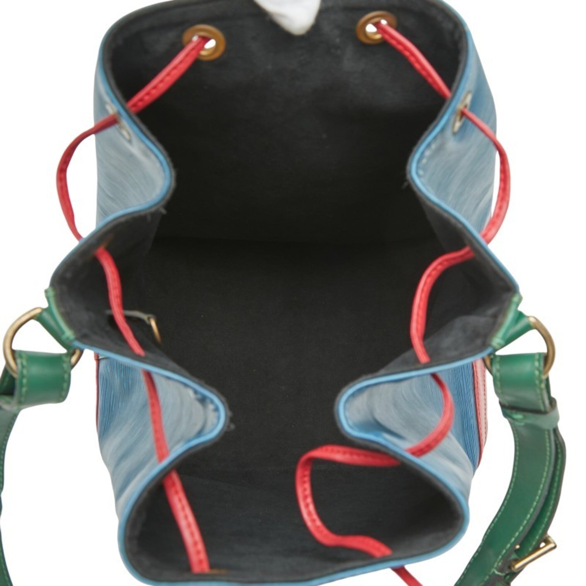 Louis Vuitton Borneo Green Castilian Red Toledo Blue Leather Shoulder Bag (Pre-Owned)