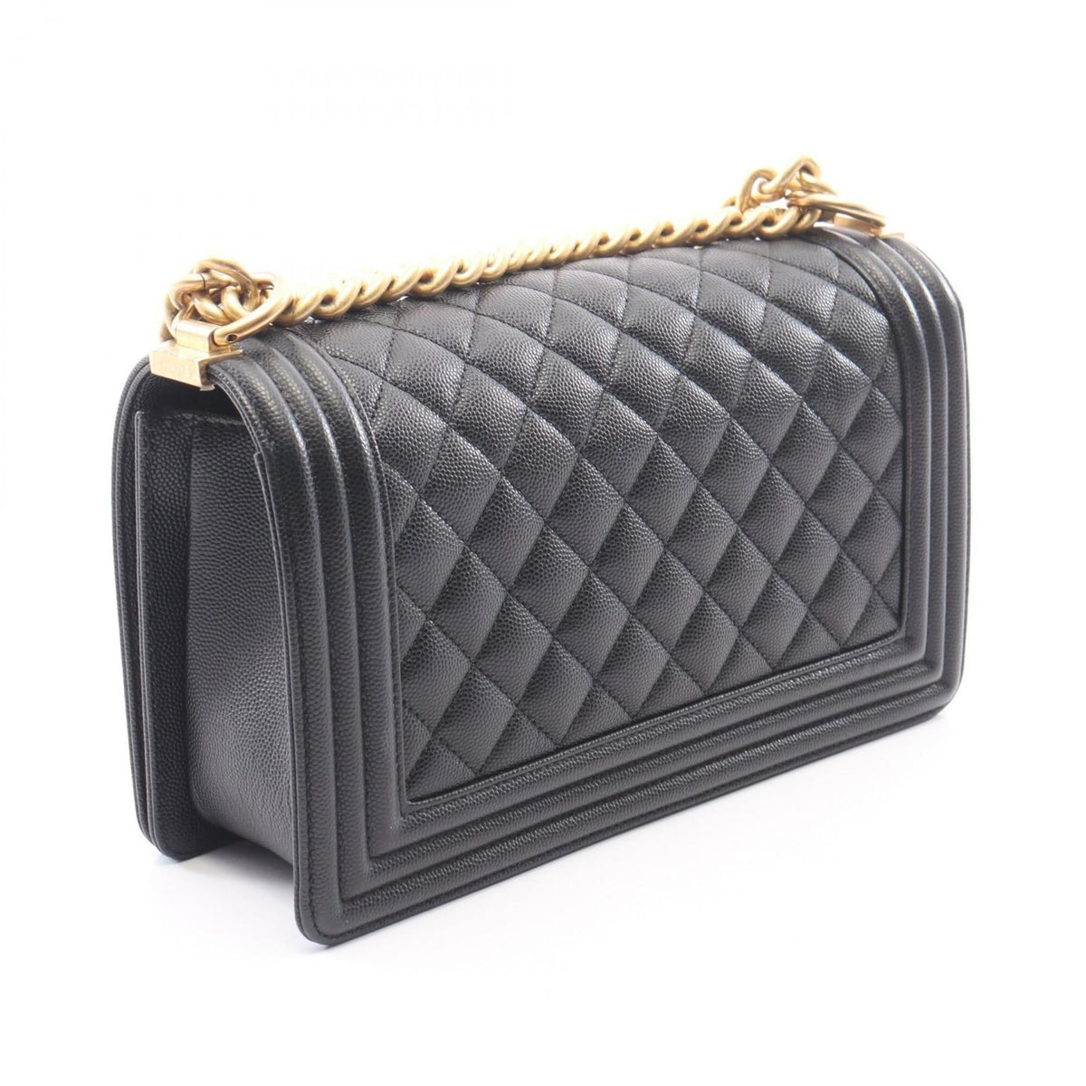 Chanel Black Grained Calfskin Handbag Shoulder Bag (Pre-Owned)