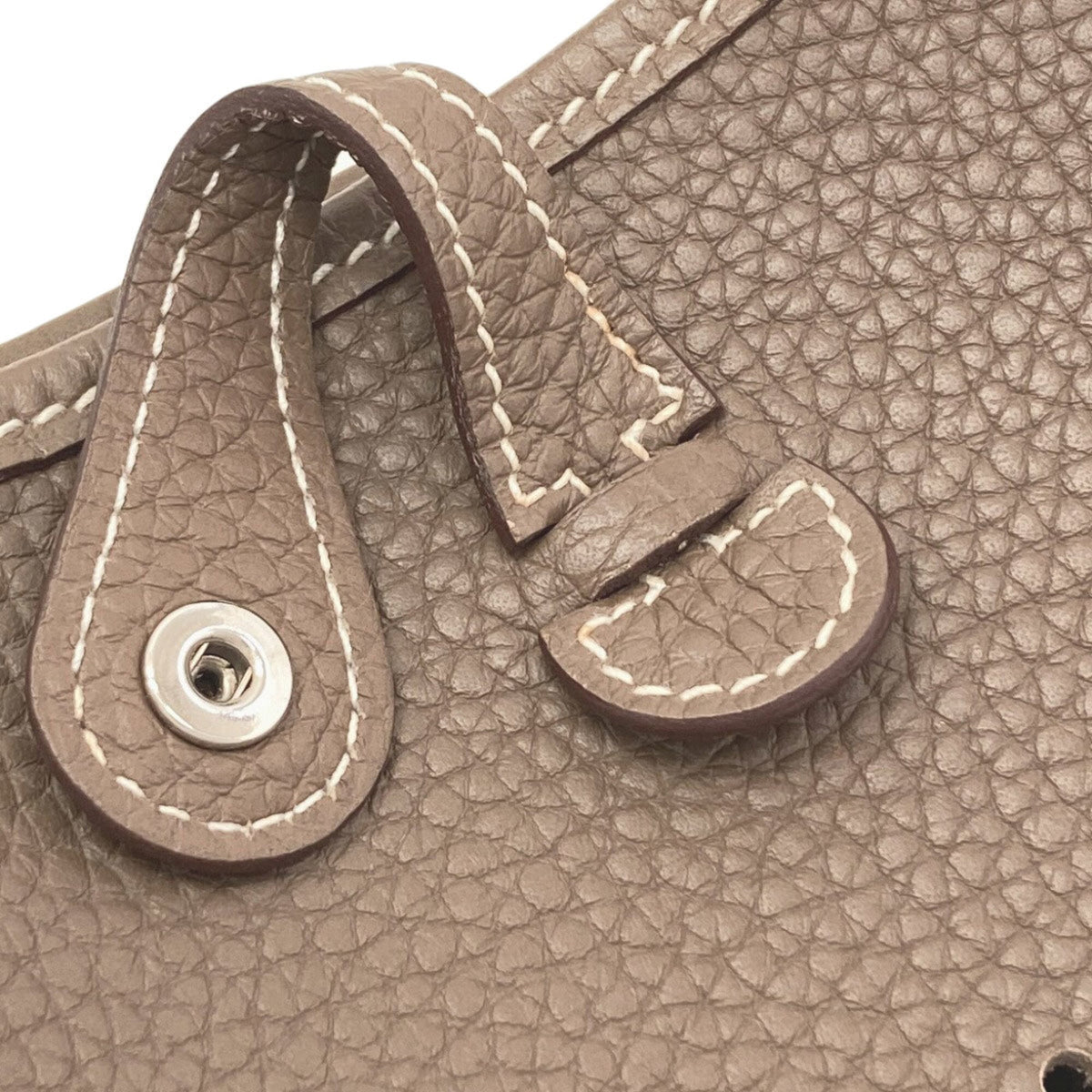 Hermes Etoupe Gray Taurillon Clemence Leather Shoulder Bag (Pre-Owned)