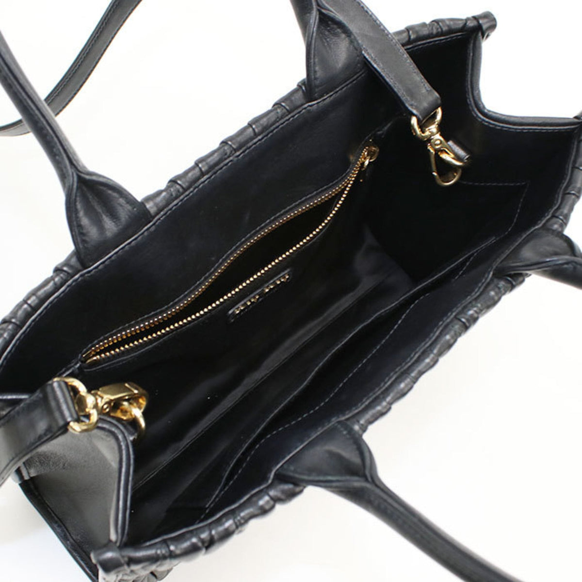 Miu Miu Black Leather Tote Bag (Pre-Owned)