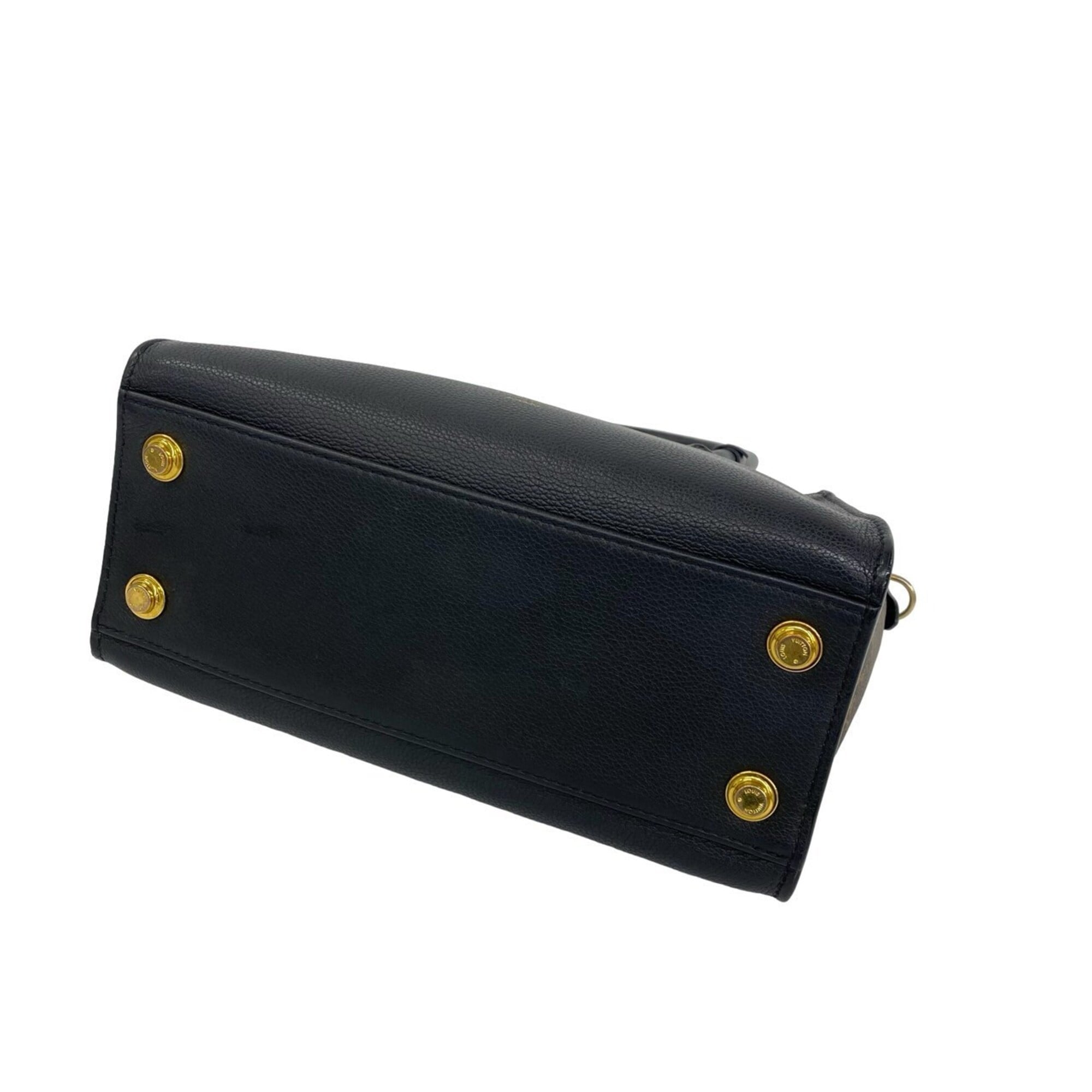 Louis Vuitton Black Brown Leather Pvc Handbag Shoulder Bag (Pre-Owned)
