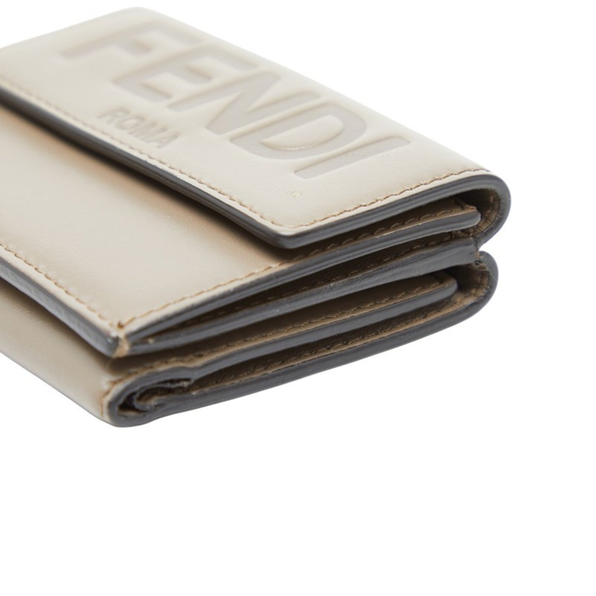 Fendi Grayish Leather Wallet (Tri-Fold) (Pre-Owned)