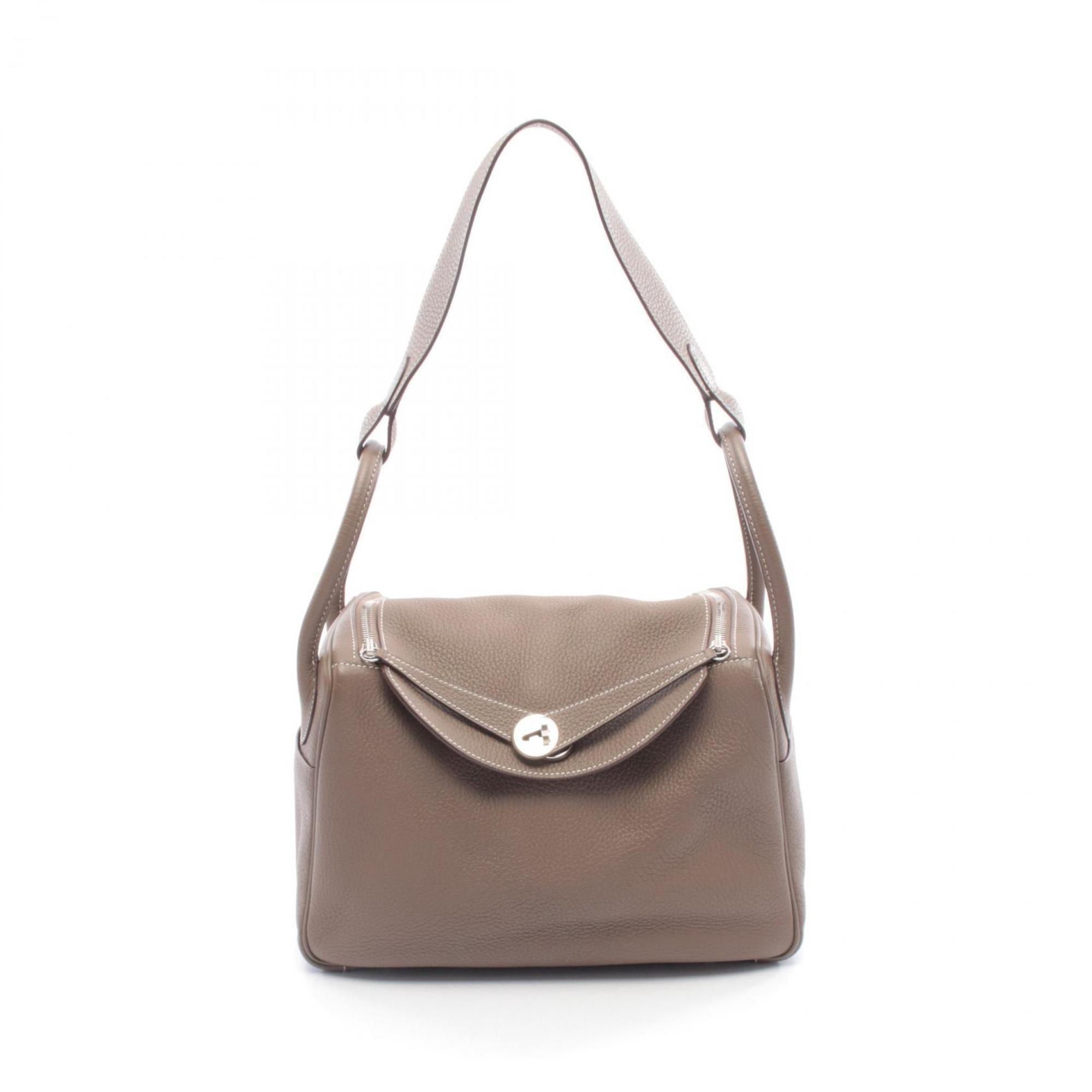 Hermes Gray Taurillon Clemence Leather Leather Handbag Shoulder Bag (Pre-Owned)