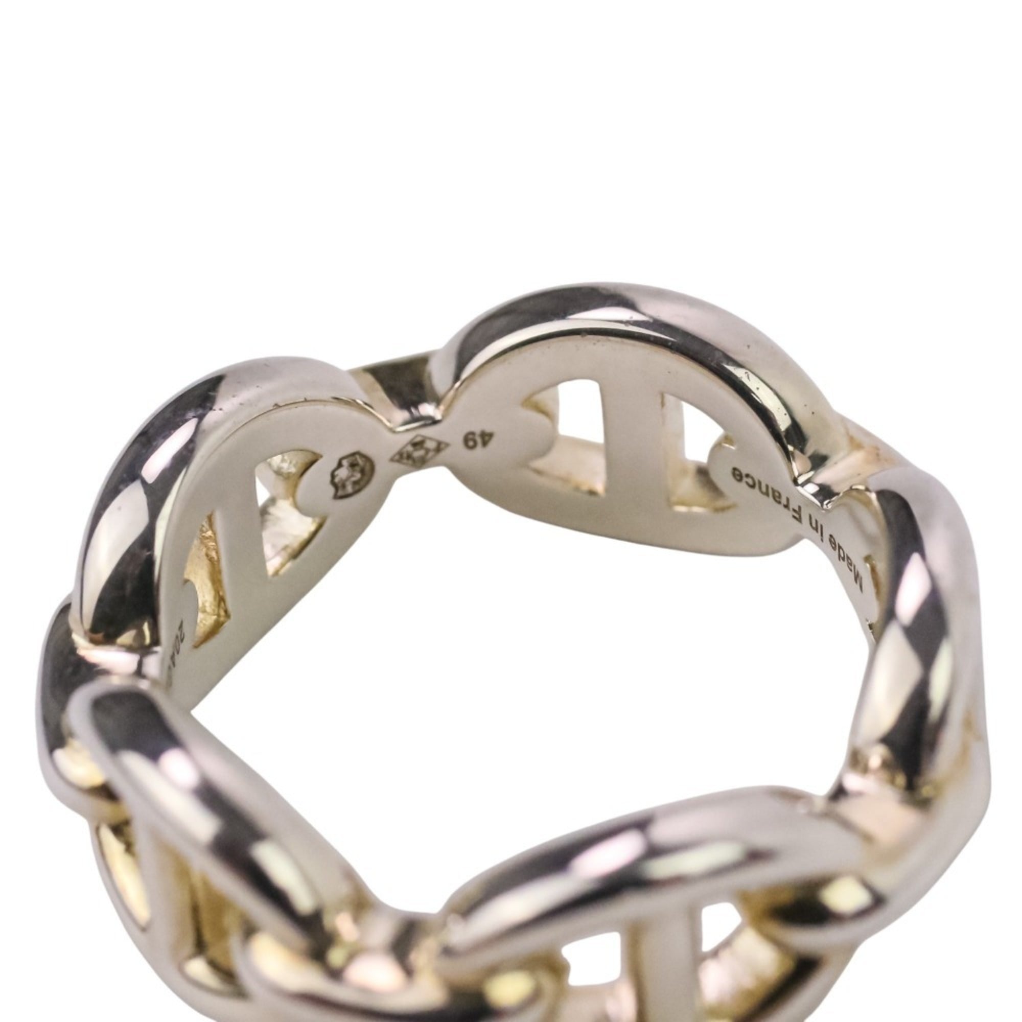 Hermes Silver Silver 925 Band Ring (Pre-Owned)