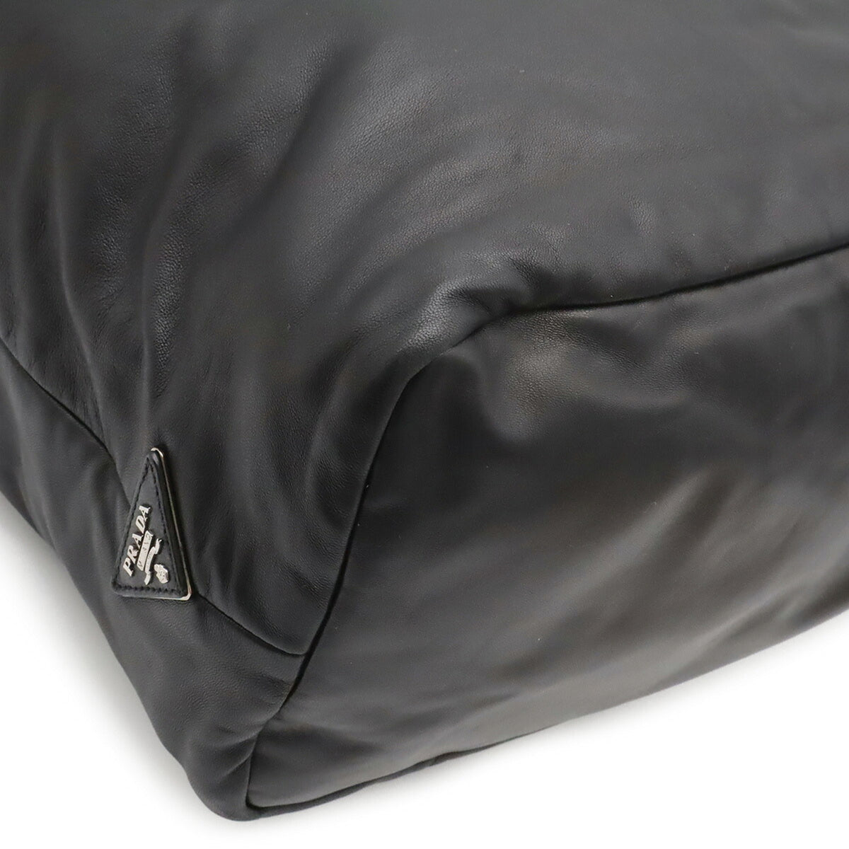 Prada Black Nero Nylon Leather Shoulder Bag Tote Bag (Pre-Owned)