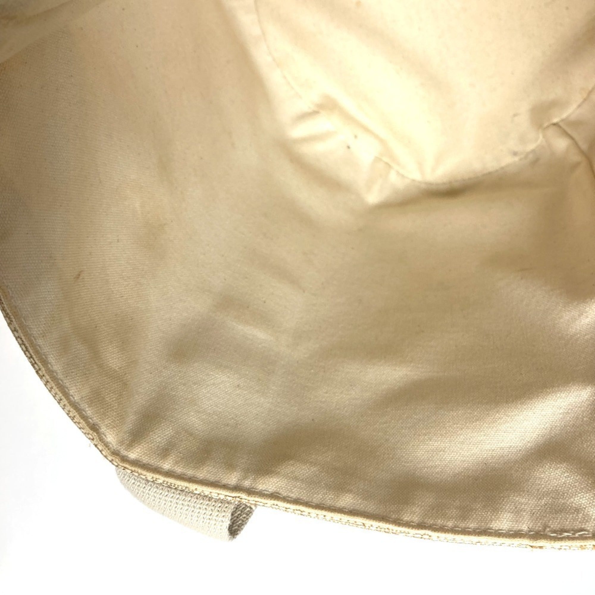 Hermes Beige Canvas Handbag Tote Bag (Pre-Owned)