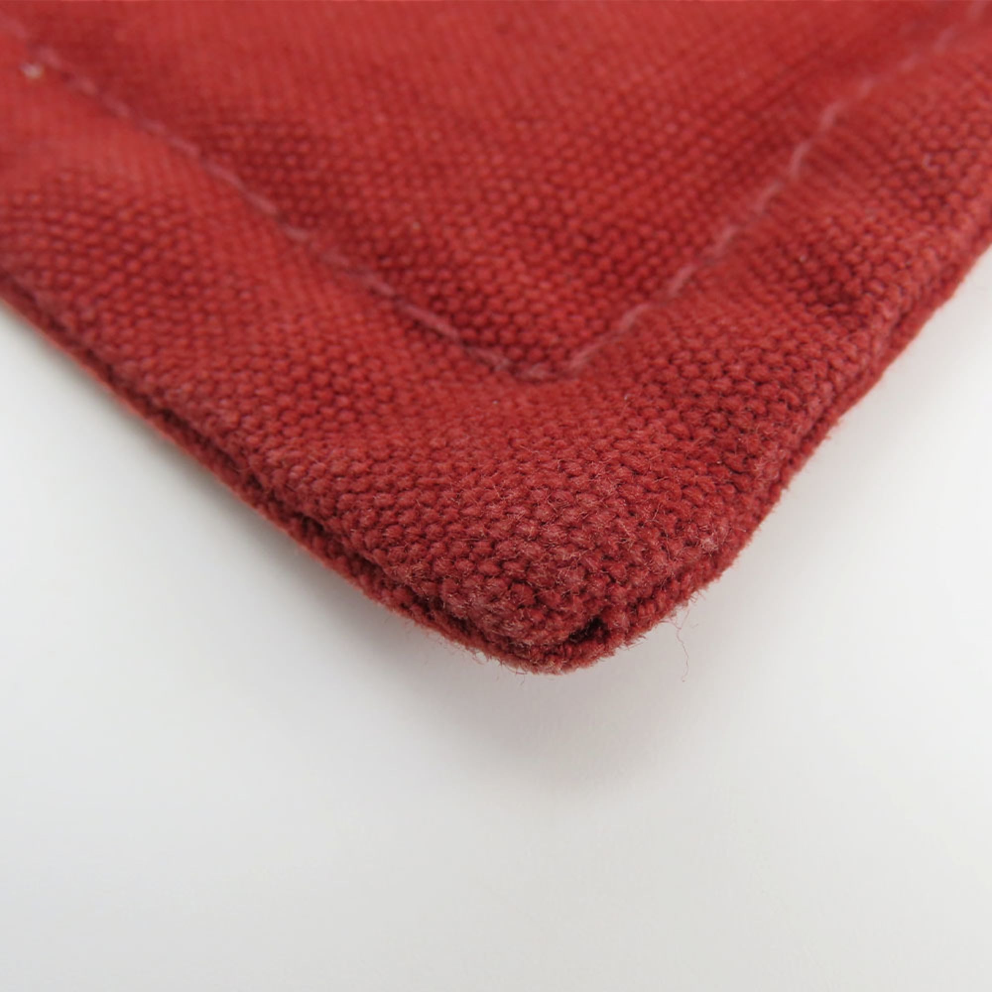 Hermes Bordeaux Cotton Leather Pouch (Pre-Owned)