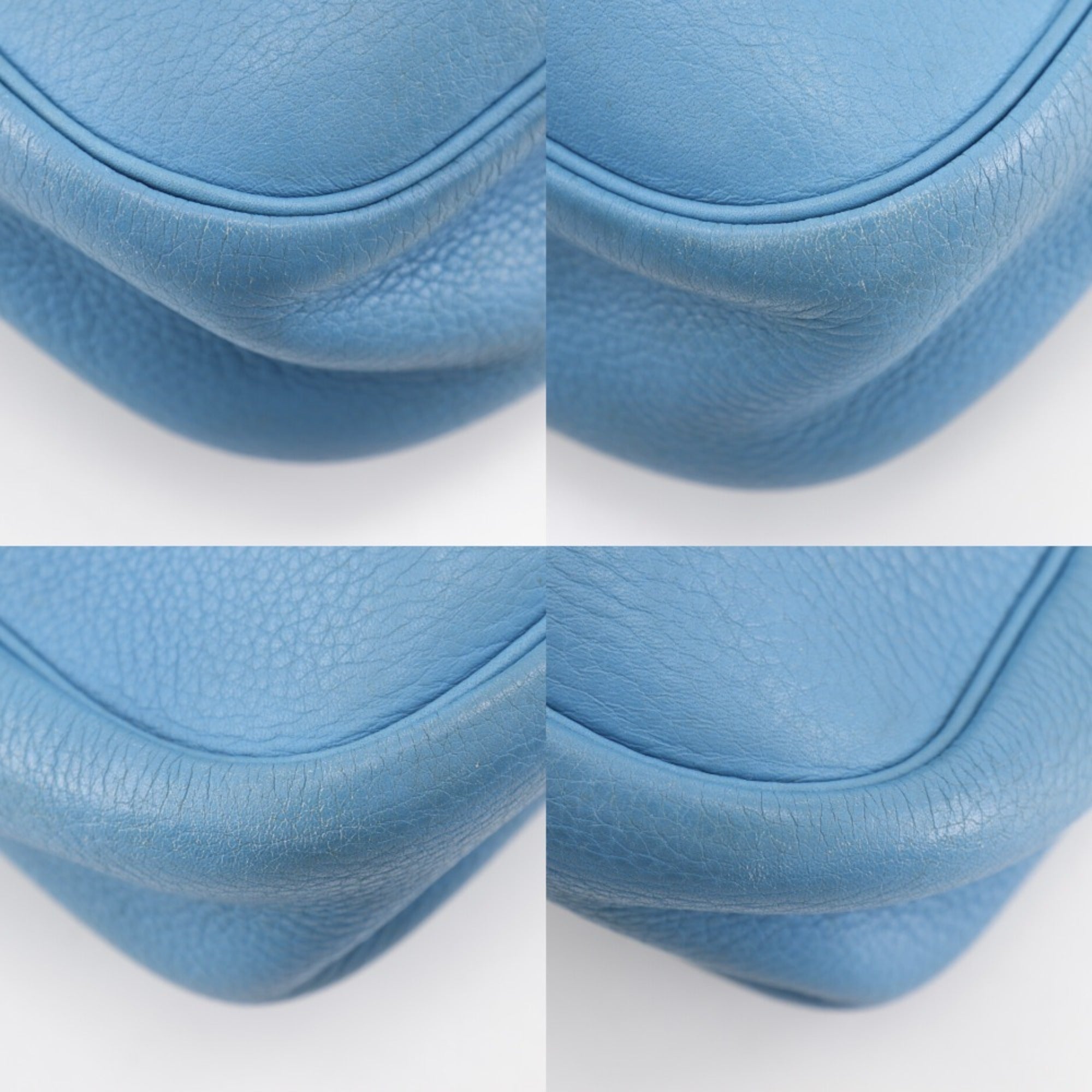 Hermes Trim Blue Natural Toile H Shoulder Bag (Pre-Owned)