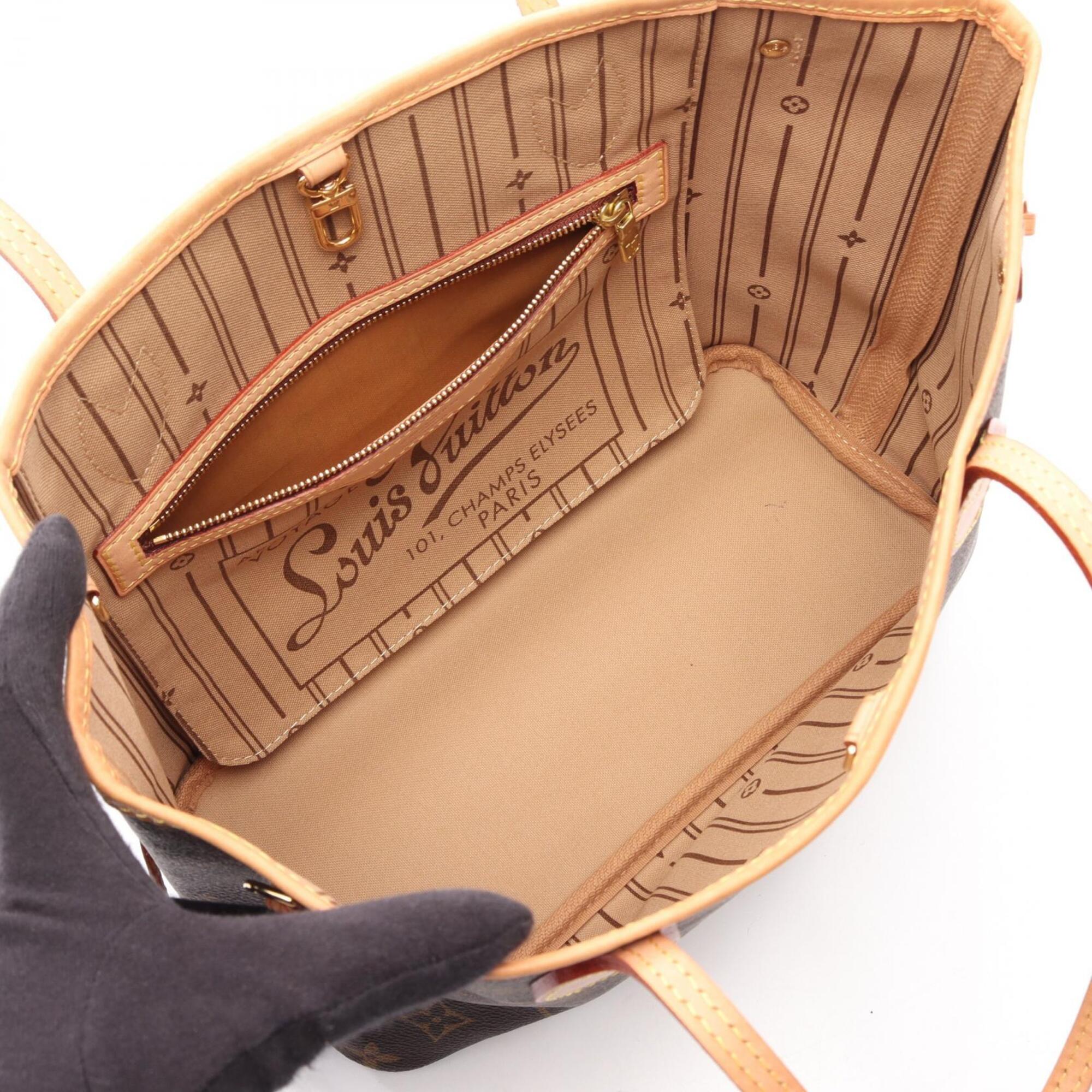 Louis Vuitton Brown Coated Canvas Leather Handbag Tote Bag (Pre-Owned)