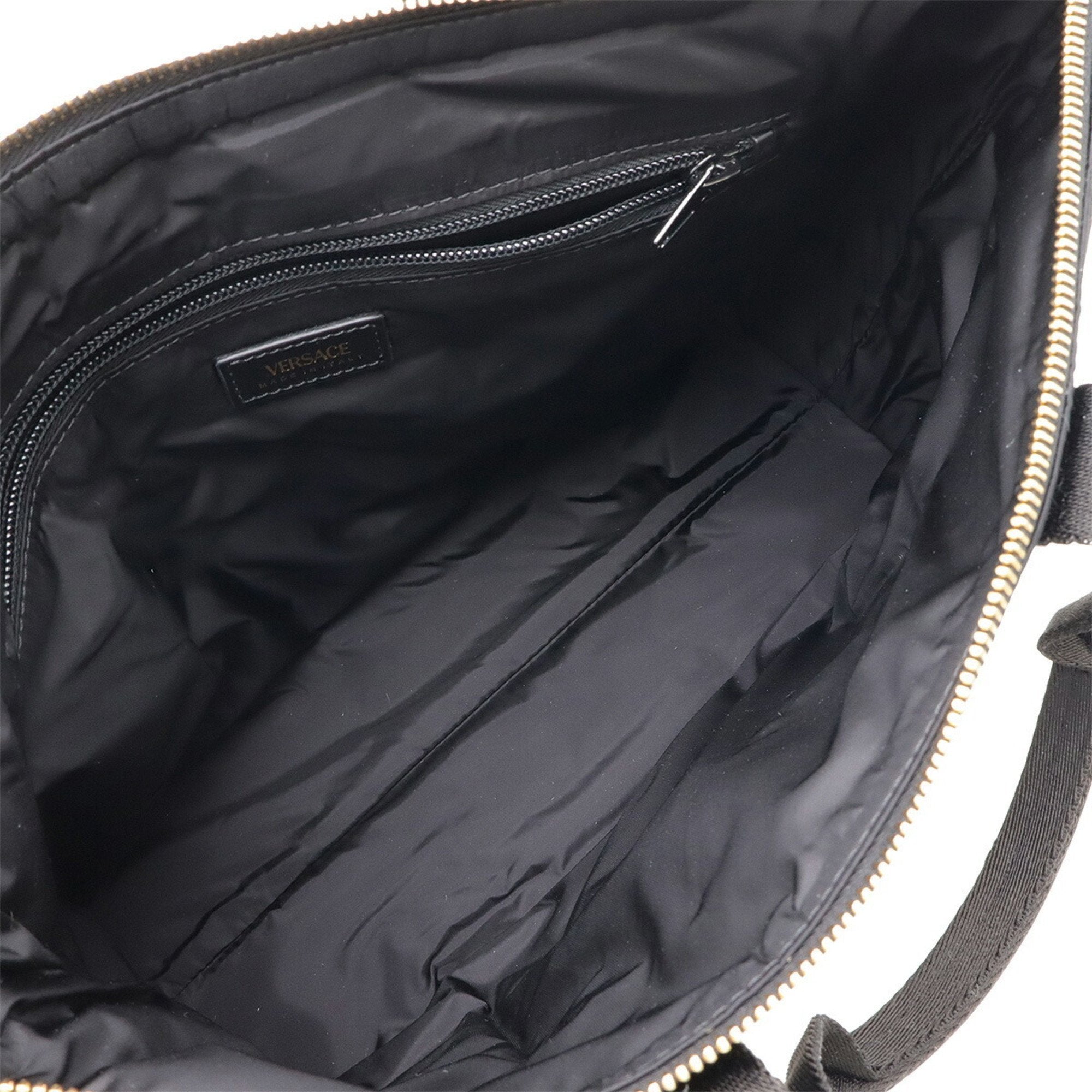 Versace Black Nylon Shoulder Bag Tote Bag (Pre-Owned)
