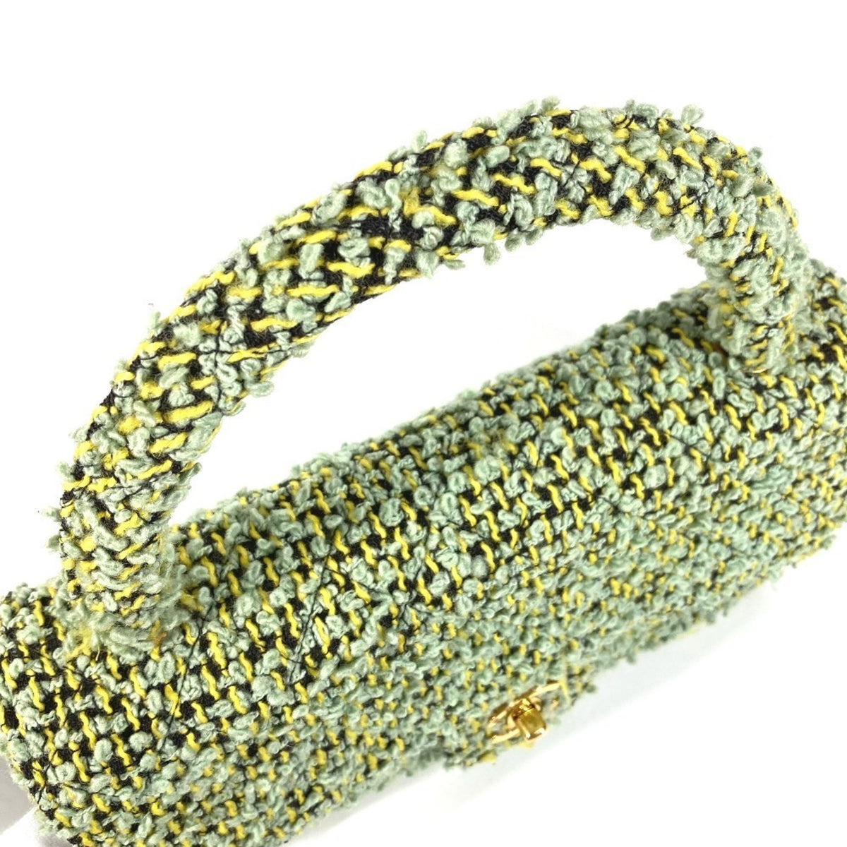 Chanel Green Tweed Handbag (Pre-Owned)