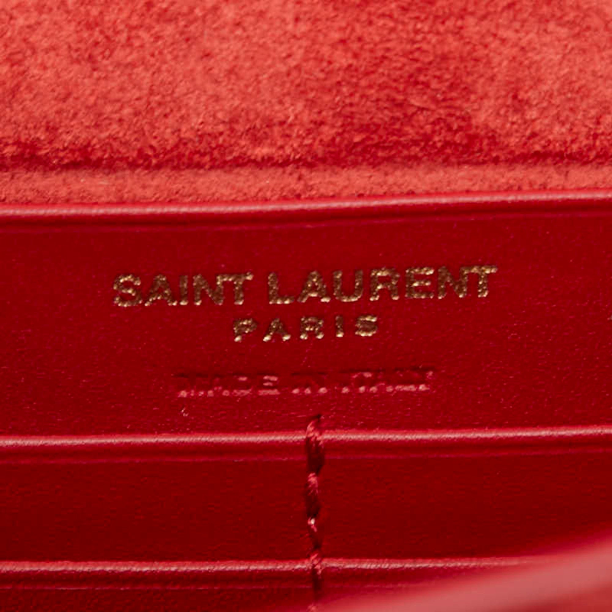 Saint Laurent Red Color Leather Shoulder Bag (Pre-Owned)
