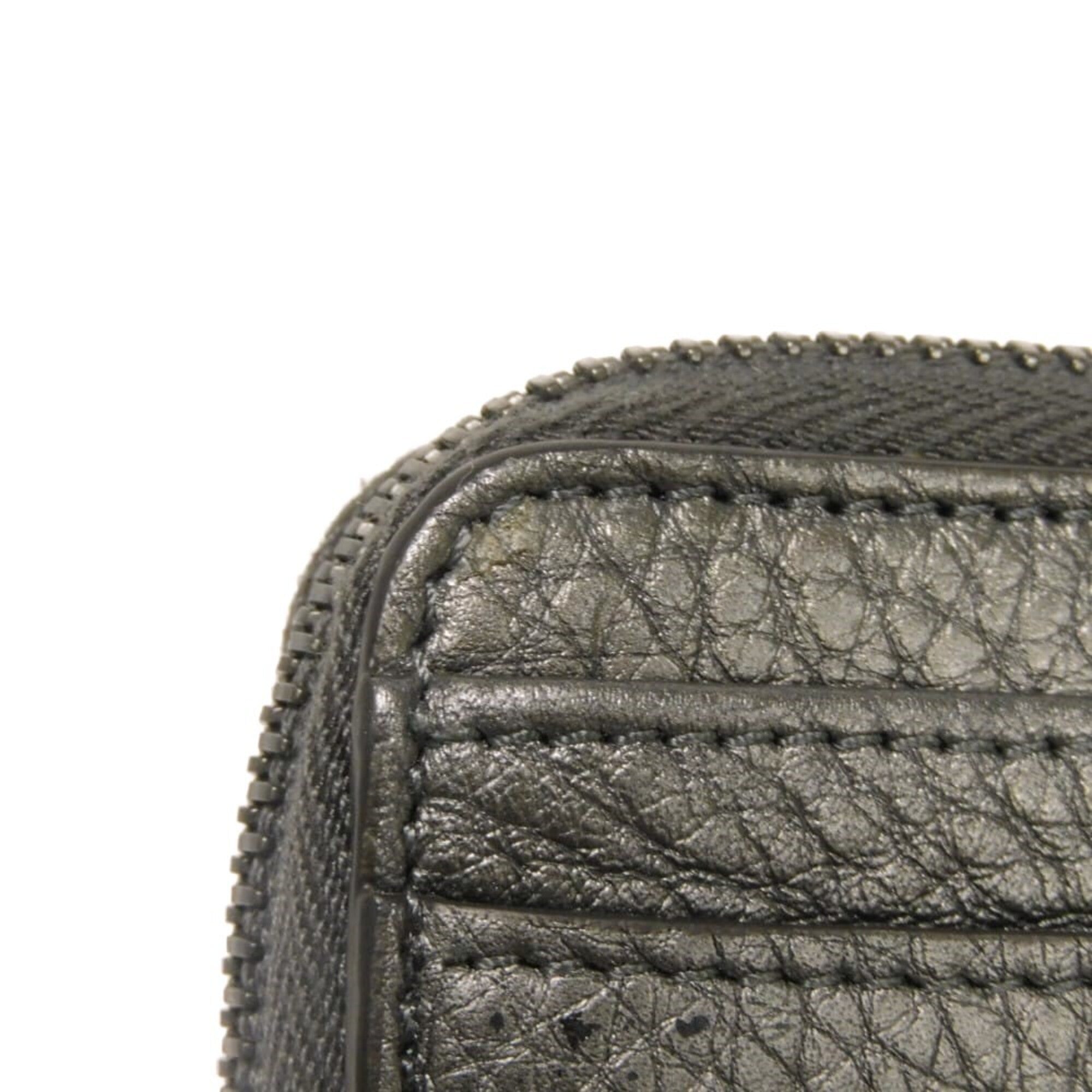 Fendi Gunmetal Metallic Gray Coin Purse/Coin Case (Pre-Owned)