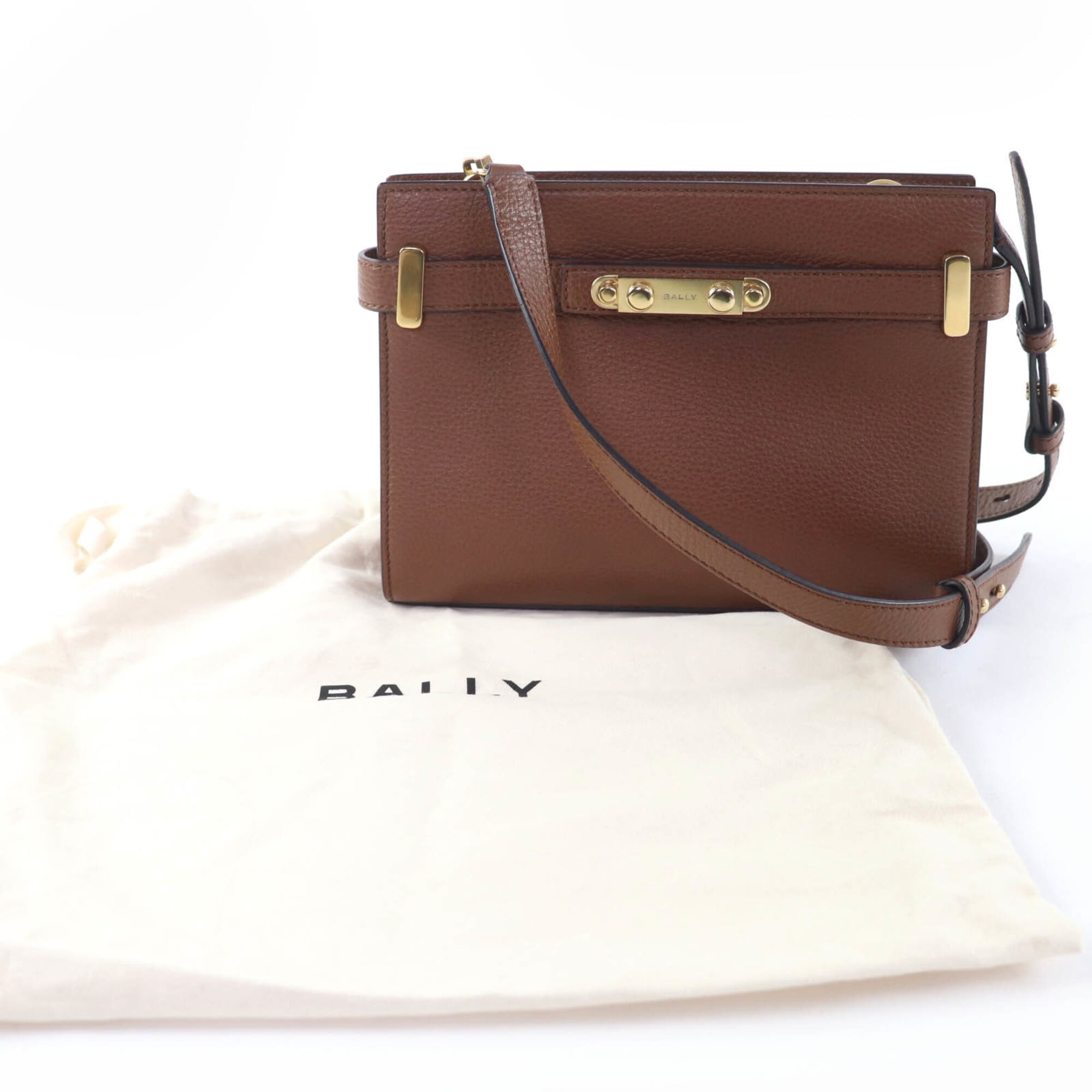 Bally Brown Leather Handbag Shoulder Bag (Pre-Owned)