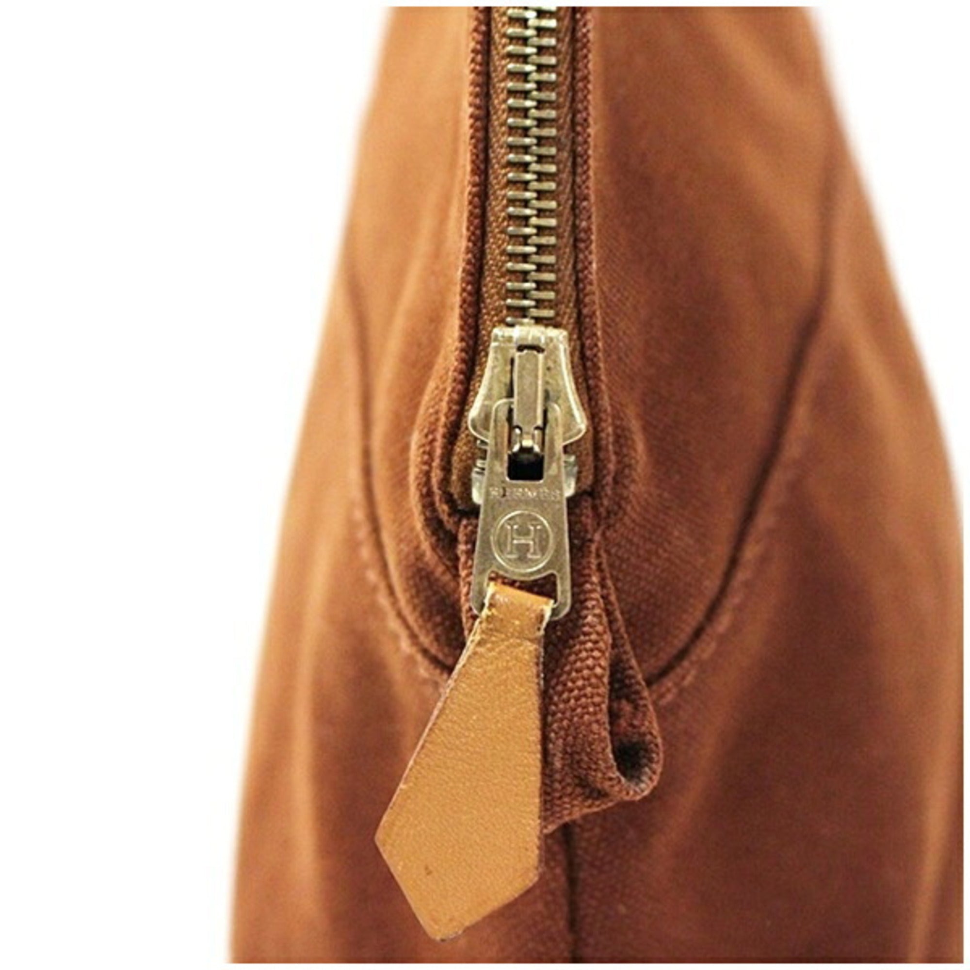 Hermes Brown Canvas Pouch (Pre-Owned)