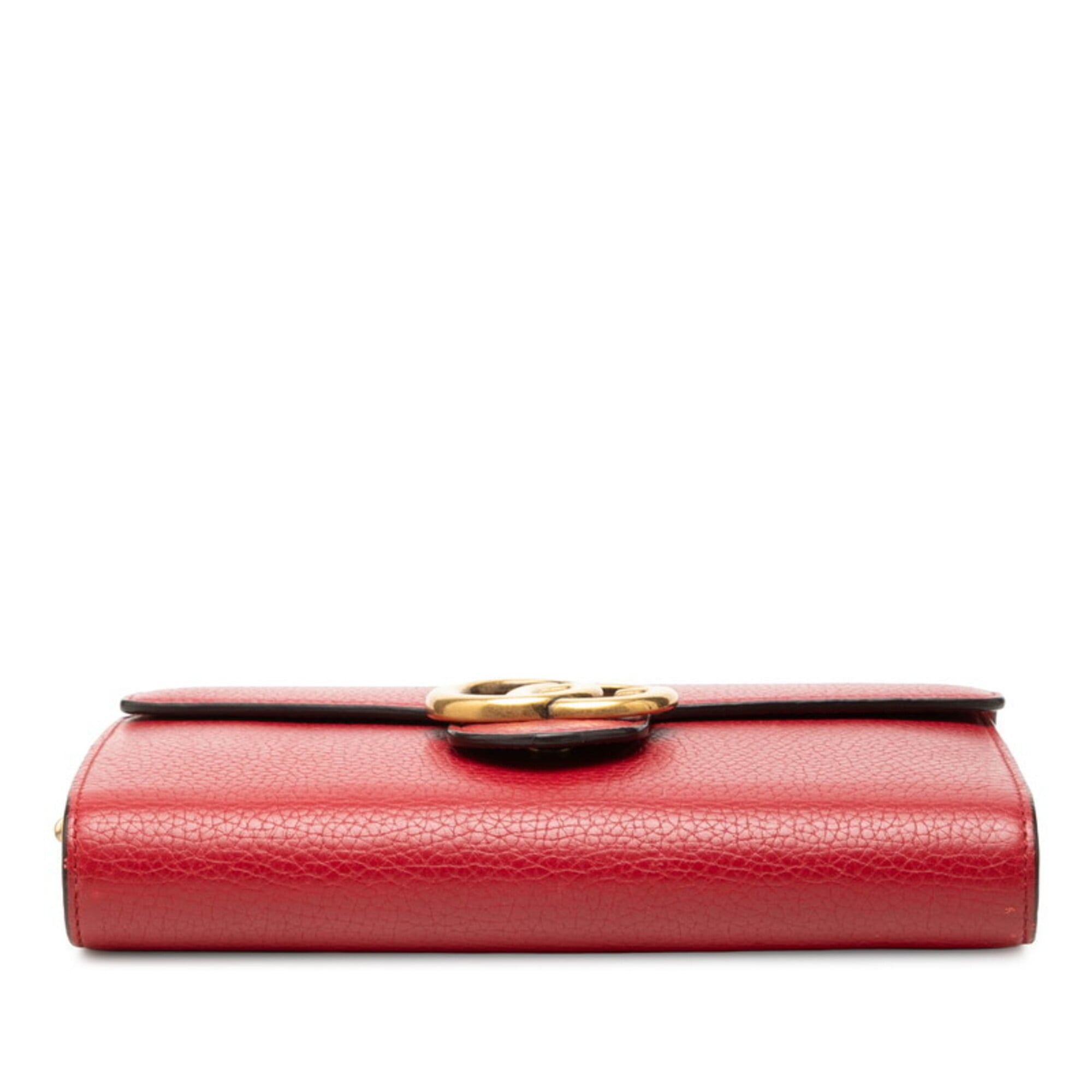 Gucci Red Color Leather Shoulder Bag (Pre-Owned)