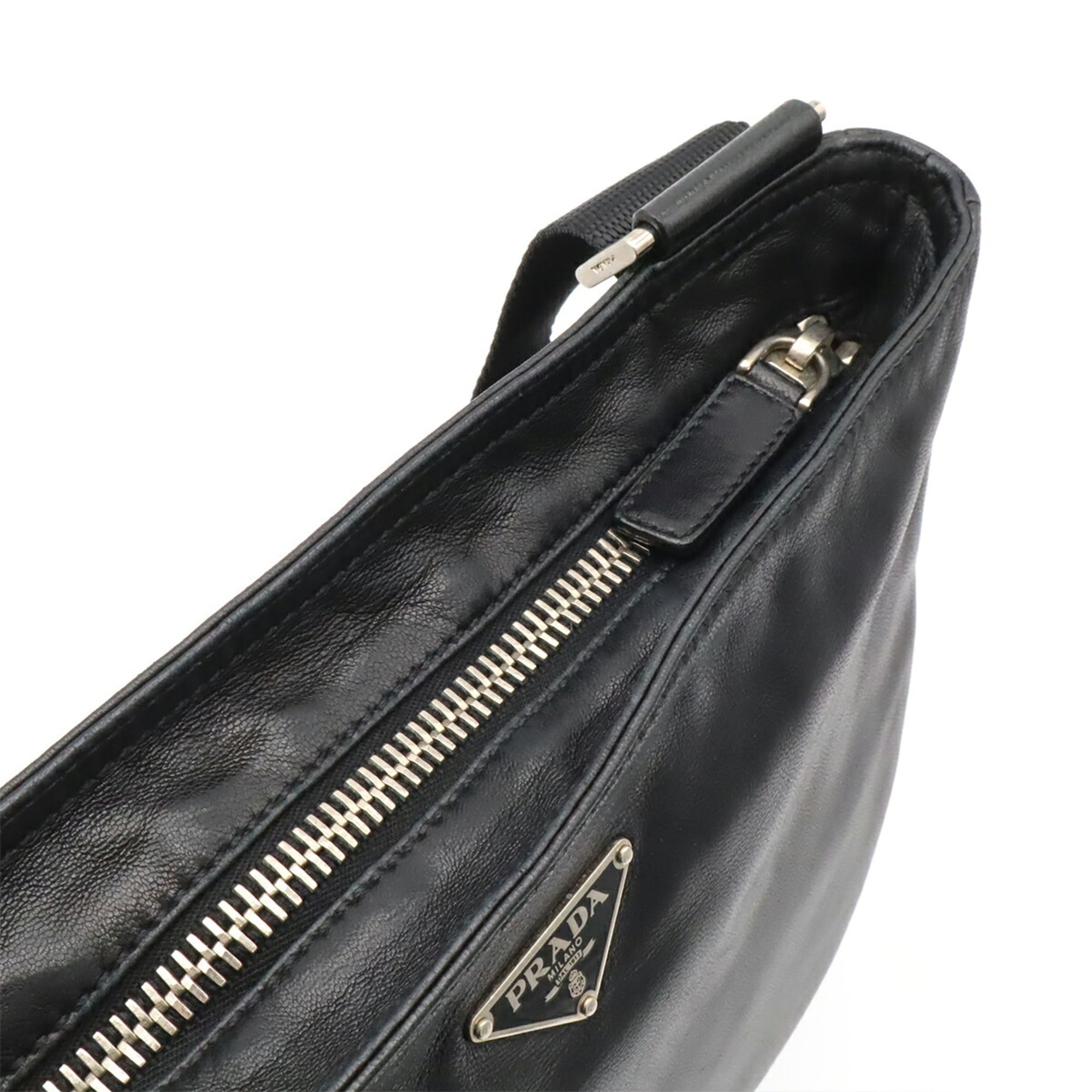 Prada Black Nero Leather Shoulder Bag Sling Bag (Pre-Owned)