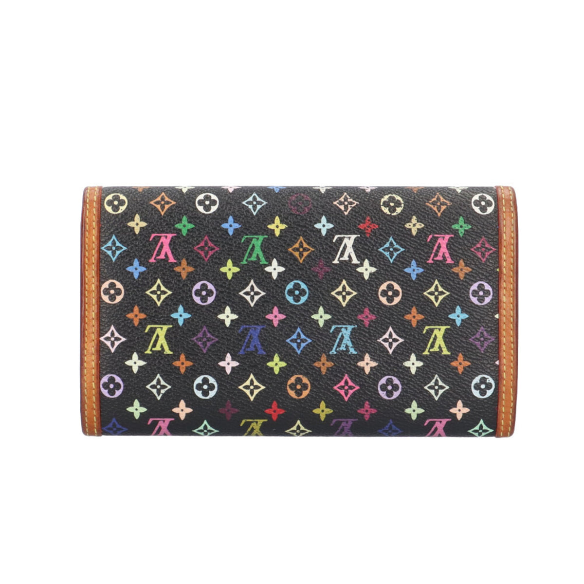 Louis Vuitton Black Noir Monogram Multicolore Long Wallet (Bi-Fold) (Pre-Owned)