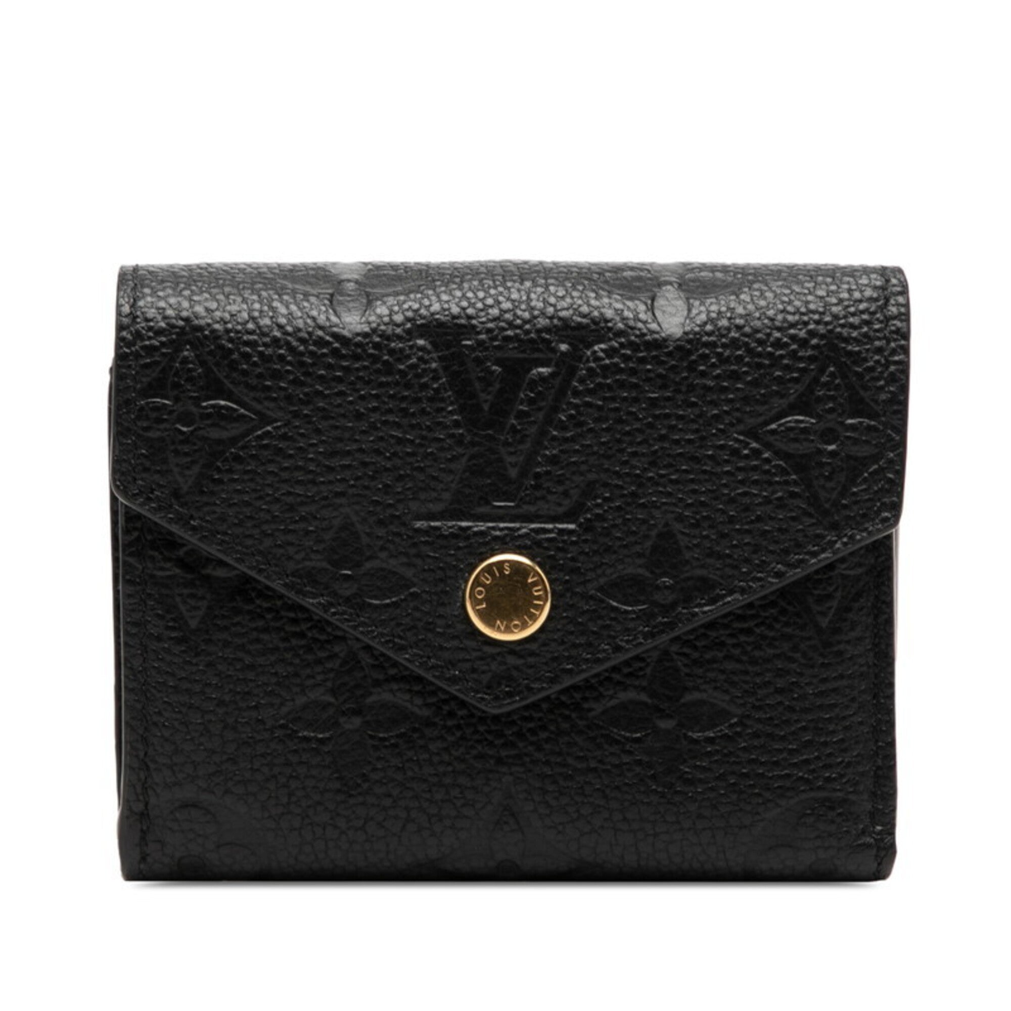 Louis Vuitton Black Noir Leather Wallet (Tri-Fold) (Pre-Owned)