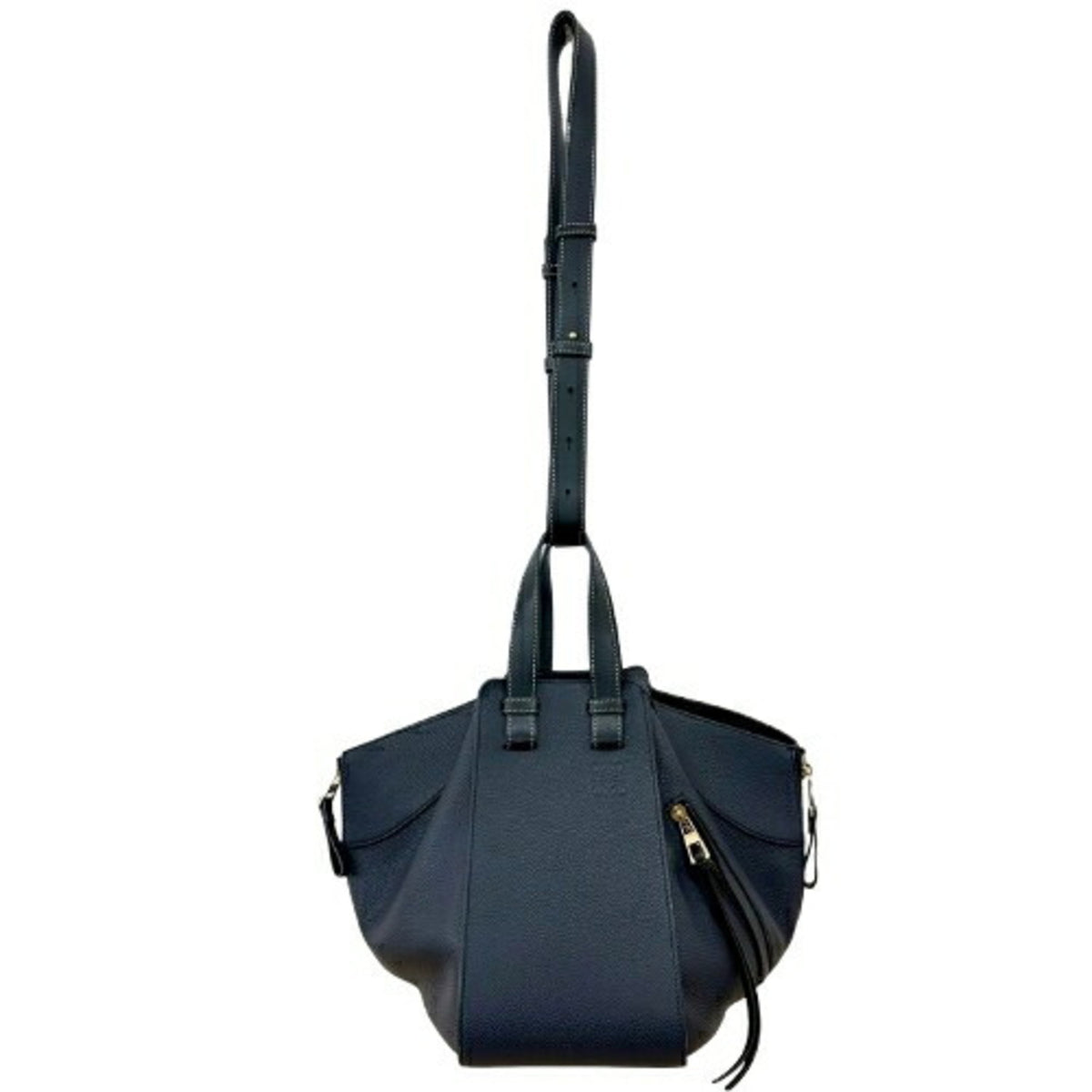 Loewe Hammock Black Dark Navy Leather Handbag Shoulder Bag (Pre-Owned)