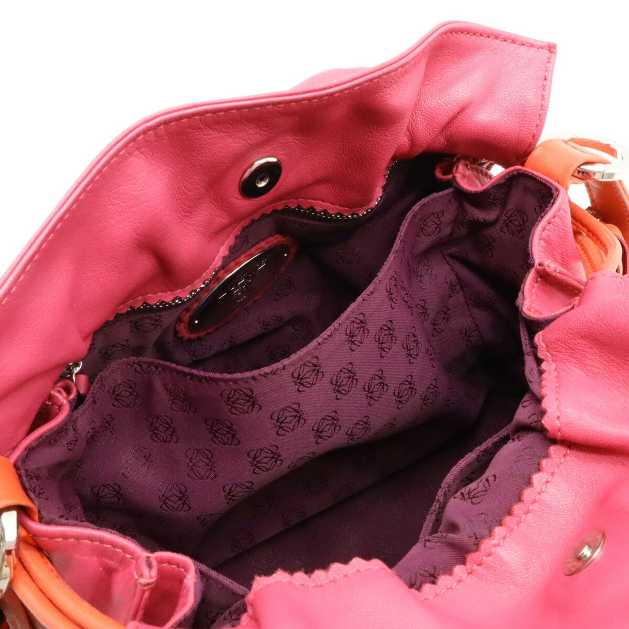 Loewe Orange Red Leather Pochette Shoulder Bag (Pre-Owned)