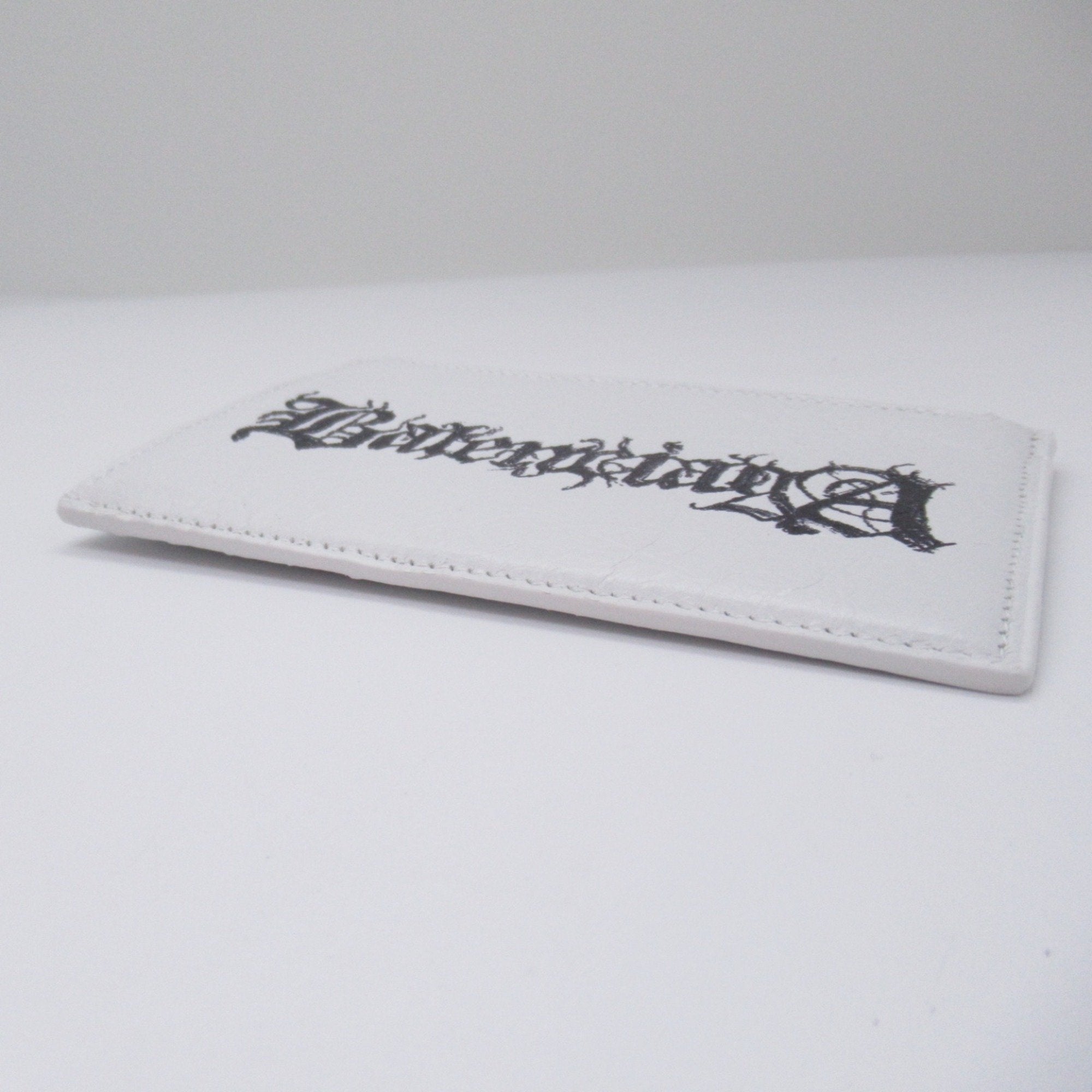 Balenciaga White Leather Card Wallet