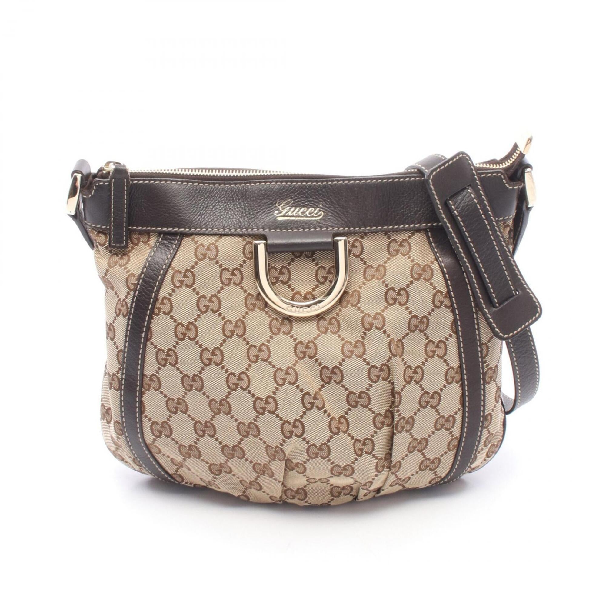 Gucci Abbey Beige Brown Gg Canvas Handbag Shoulder Bag (Pre-Owned)
