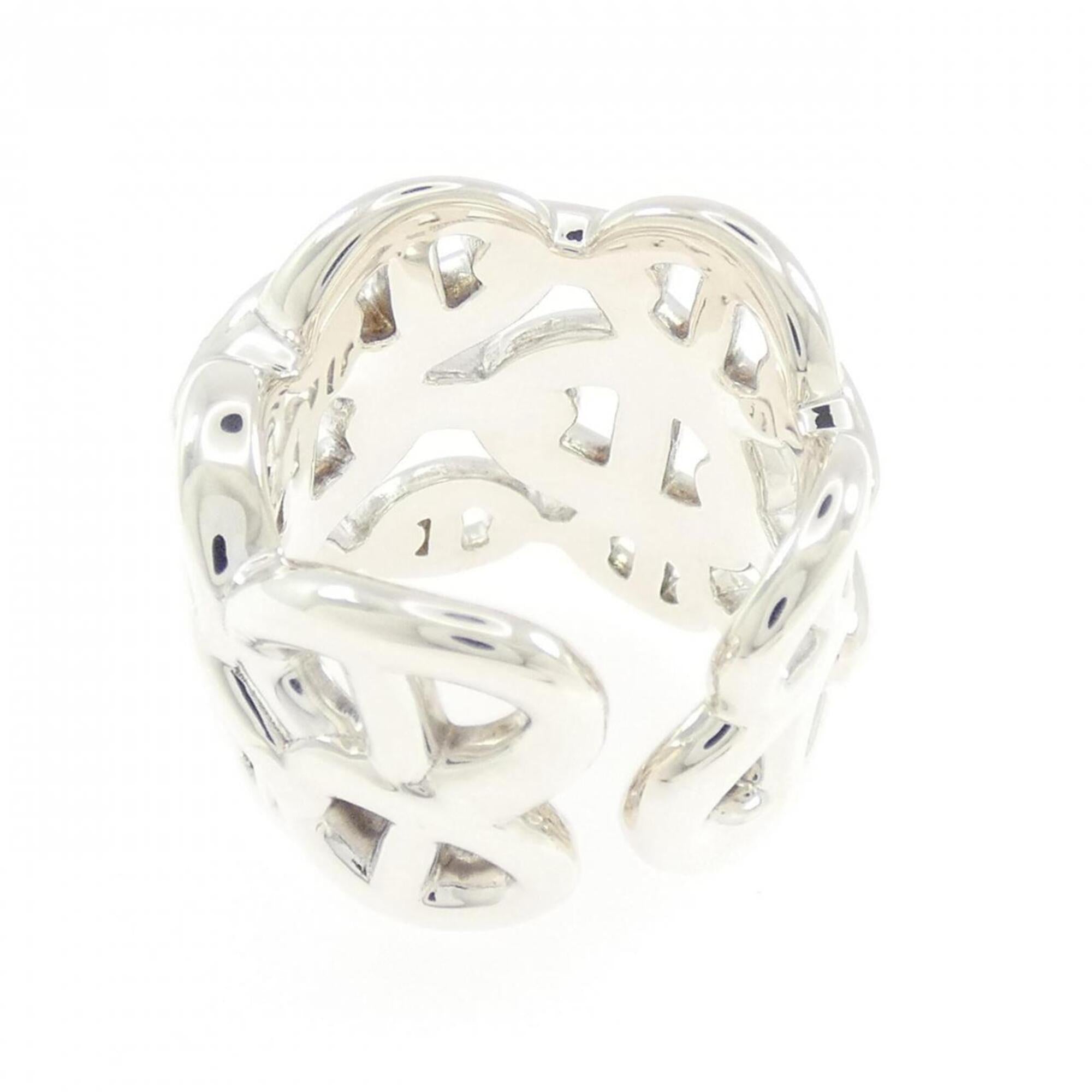 Hermes Silver 925 Band Ring (Pre-Owned)