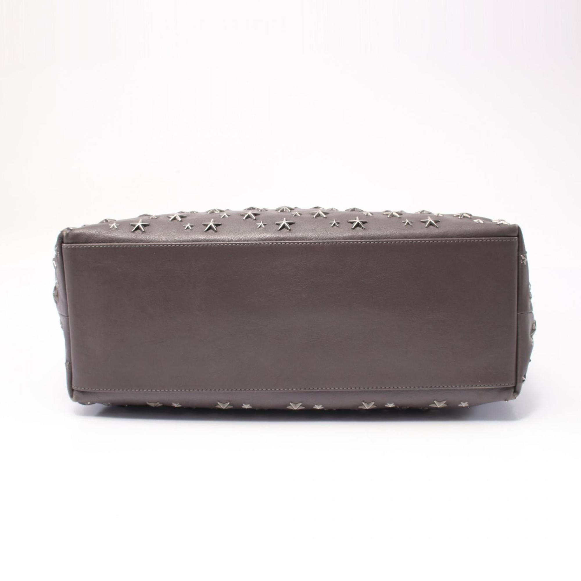 Jimmy Choo Gray Leather Tote Bag (Pre-Owned)