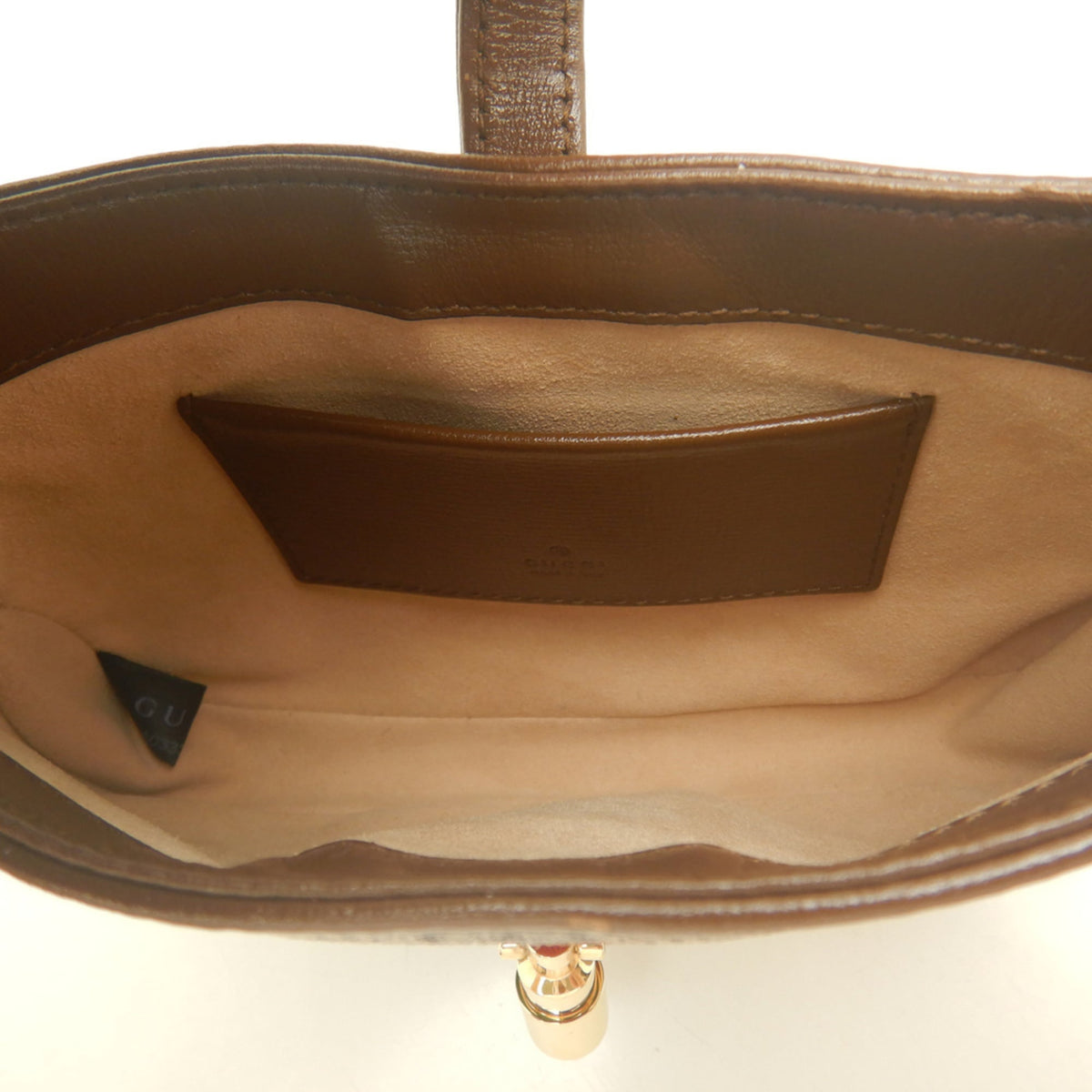 Gucci Beige Brown Gg Supreme Canvas Leather Shoulder Bag (Pre-Owned)