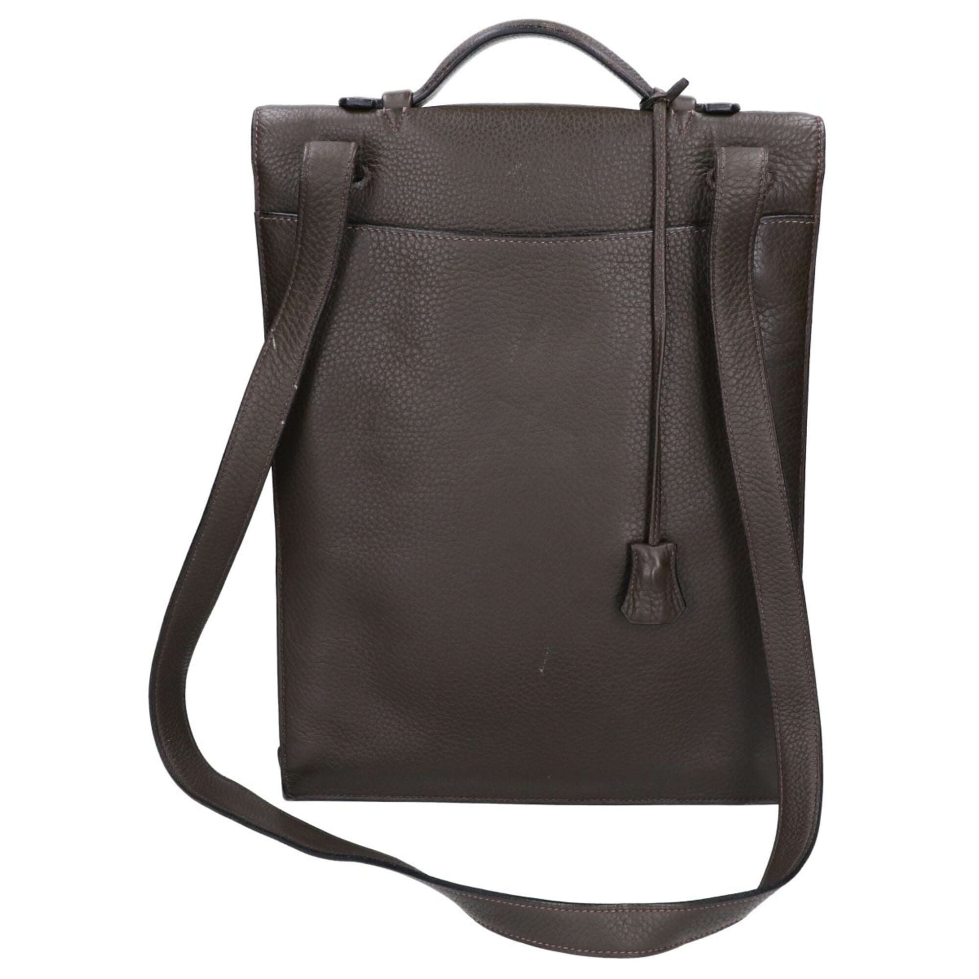 Hermes Khaki Fjord Leather Shoulder Bag (Pre-Owned)