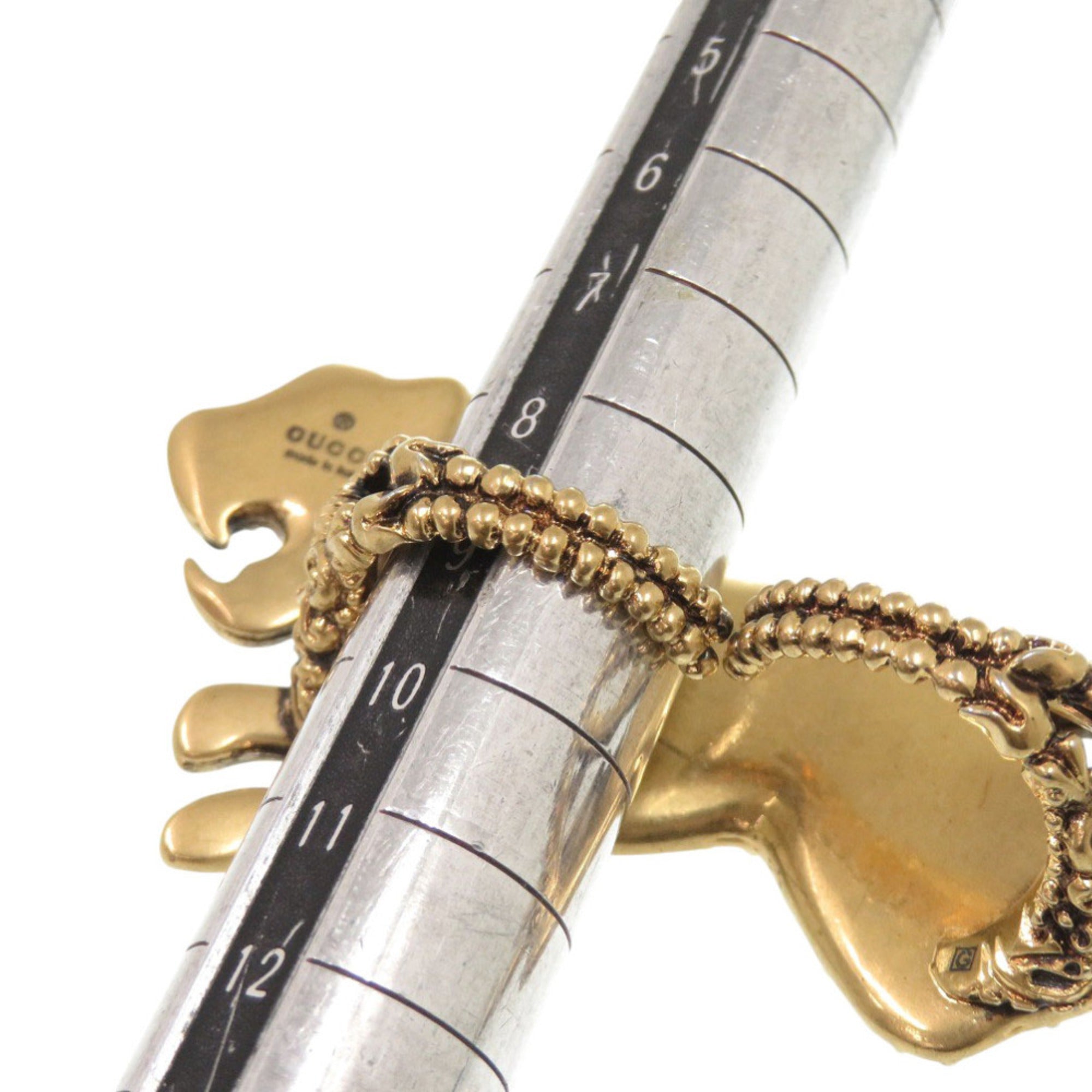 Gucci Gold Silver Metal Band Ring (Pre-Owned)