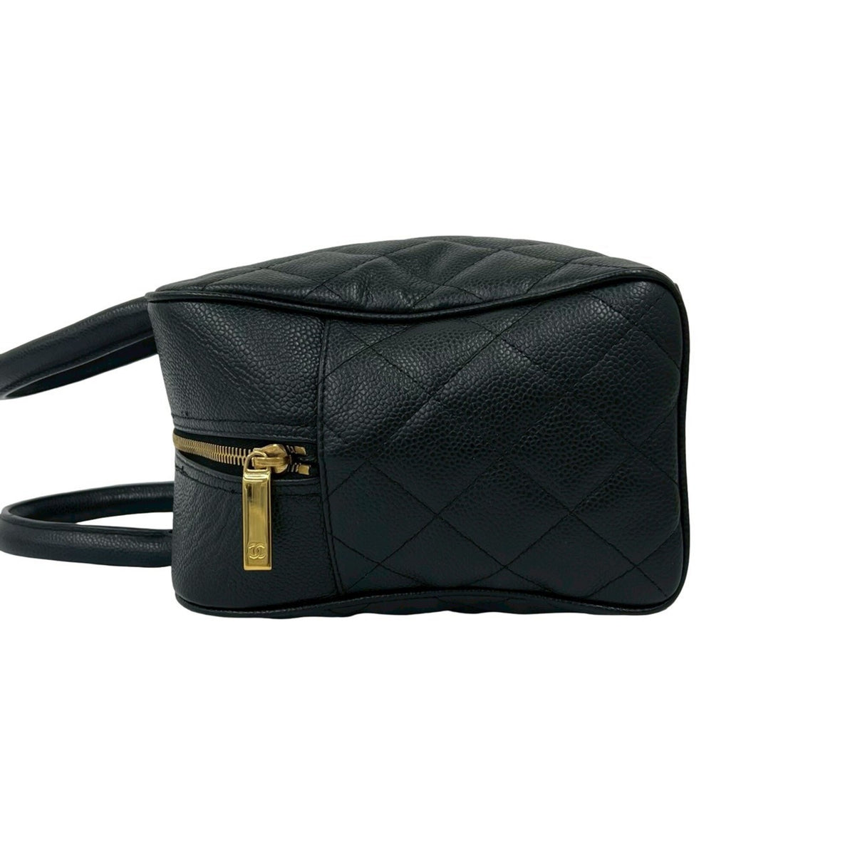 Chanel Black Grained Calfskin Handbag (Pre-Owned)
