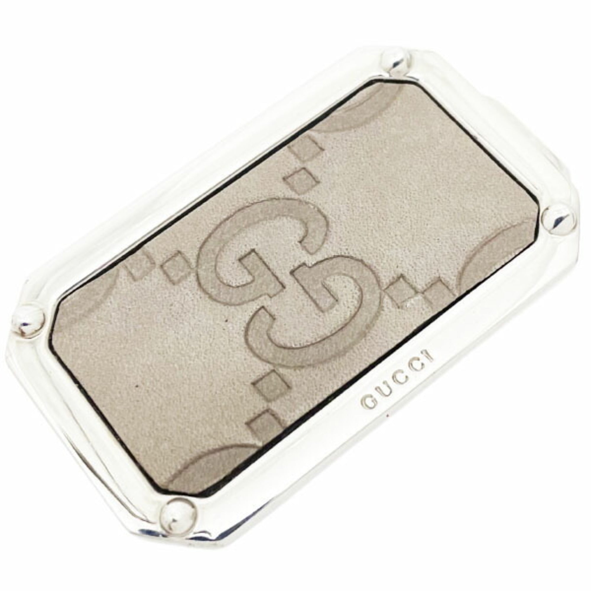 Gucci Guccissima Grayish Silver Leather Money Clip (Pre-Owned)