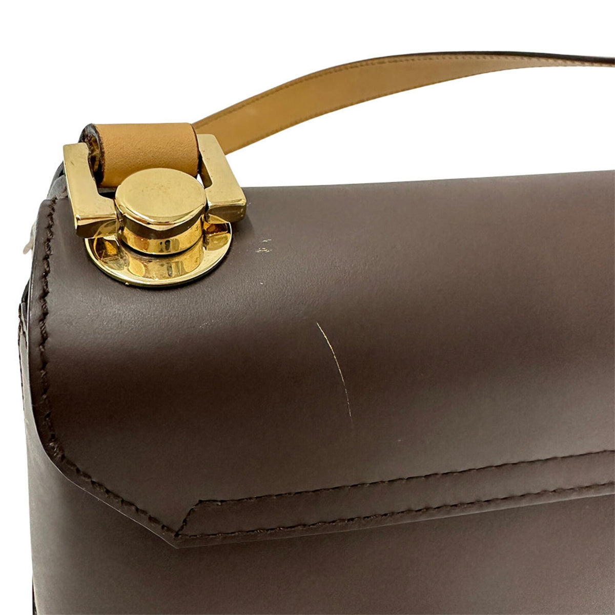 Salvatore Ferragamo Brown Leather Handbag Shoulder Bag (Pre-Owned)