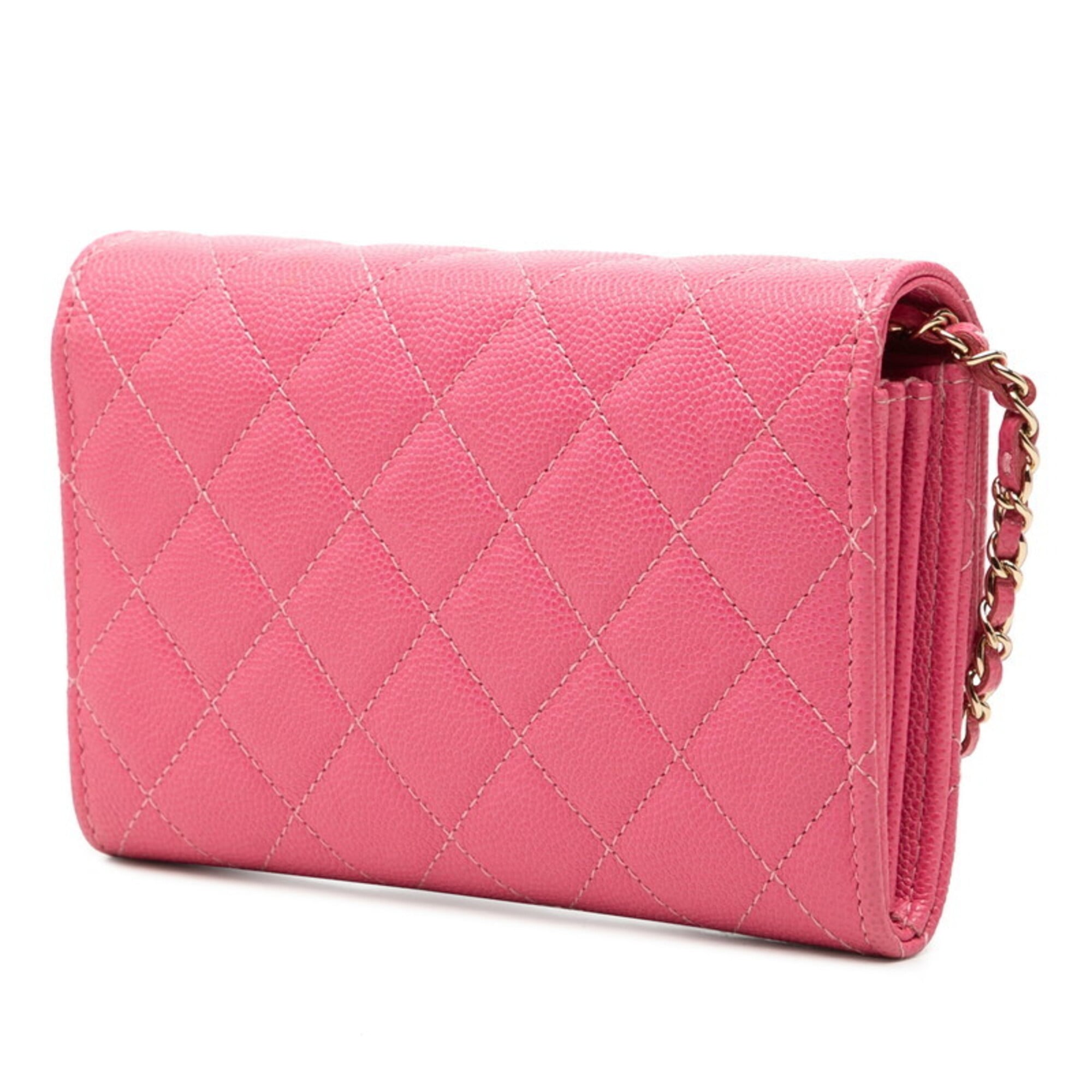 Chanel Pink Grained Calfskin Shoulder Bag (Pre-Owned)