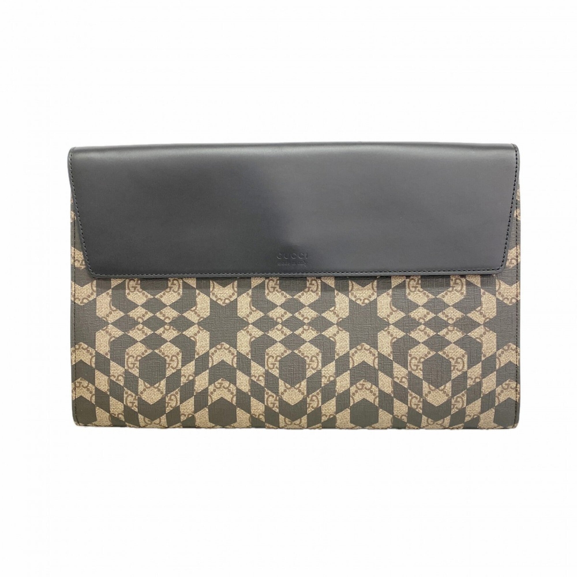 Gucci Black Brown Pvc Clutch Bag (Pre-Owned)