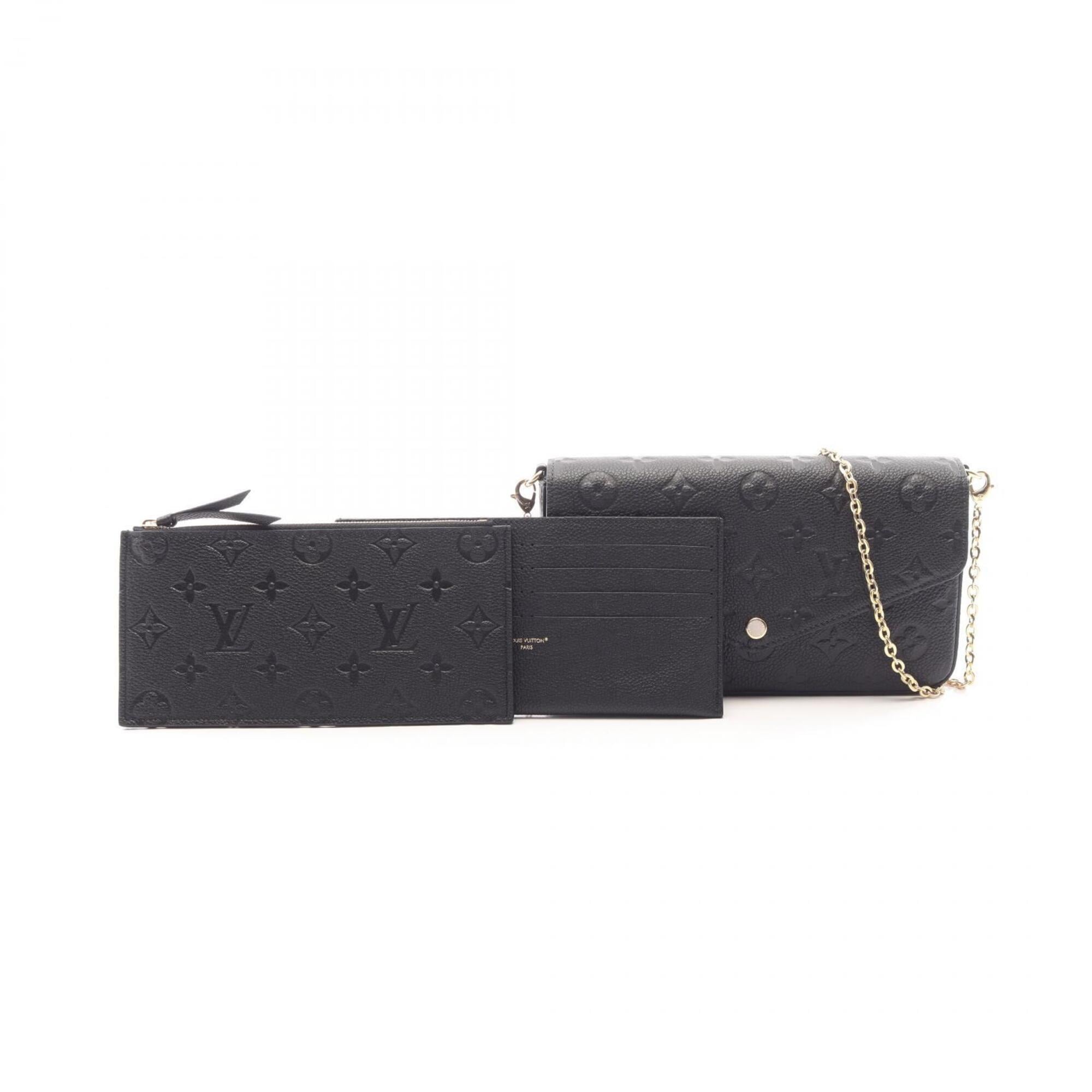 Louis Vuitton Black Leather Handbag Pochette Pouch Shoulder Bag (Pre-Owned)