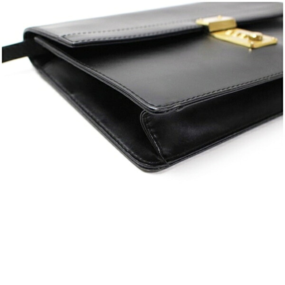 Dunhill Beige Black Leather Clutch Bag (Pre-Owned)