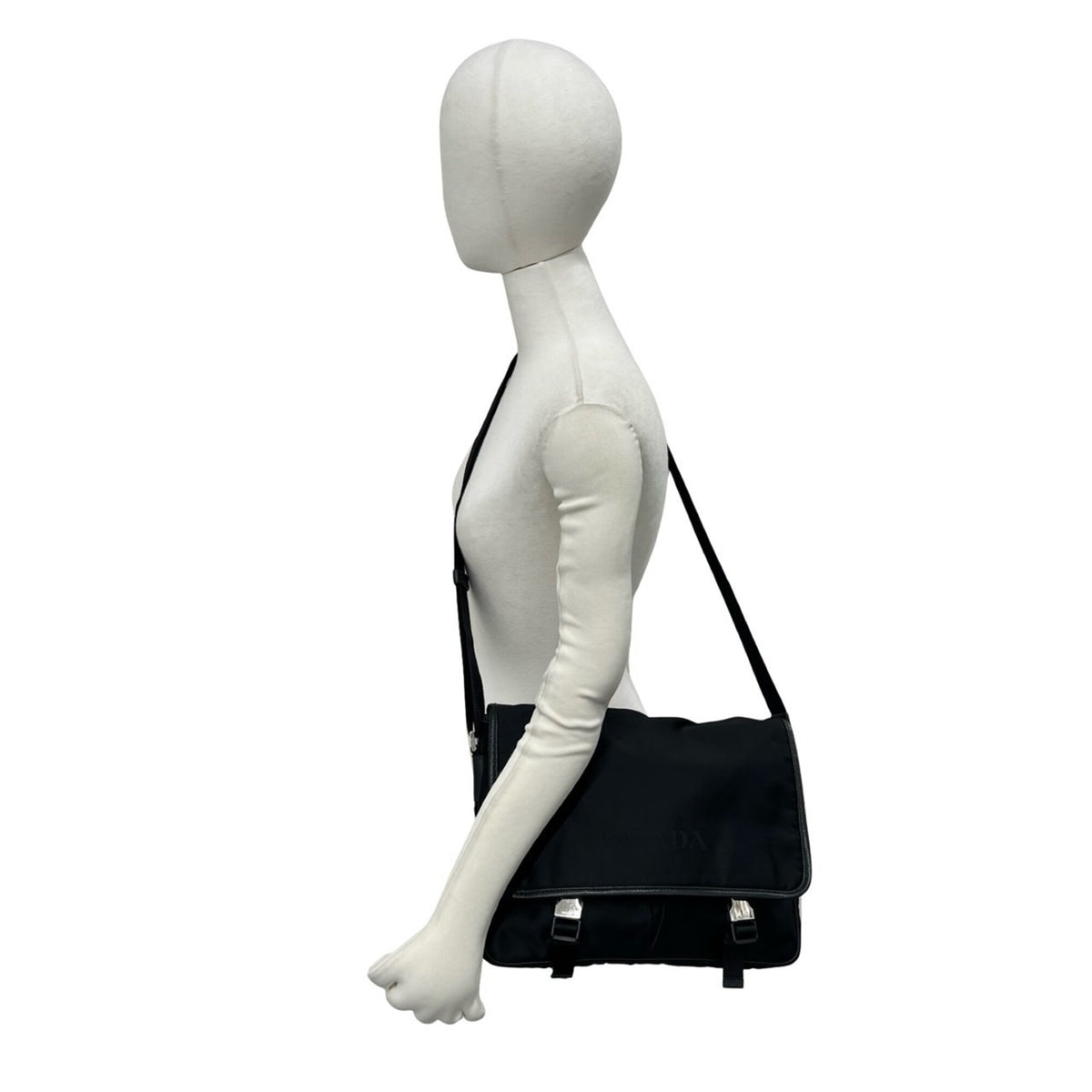 Prada Black Nylon Leather Shoulder Bag (Pre-Owned)